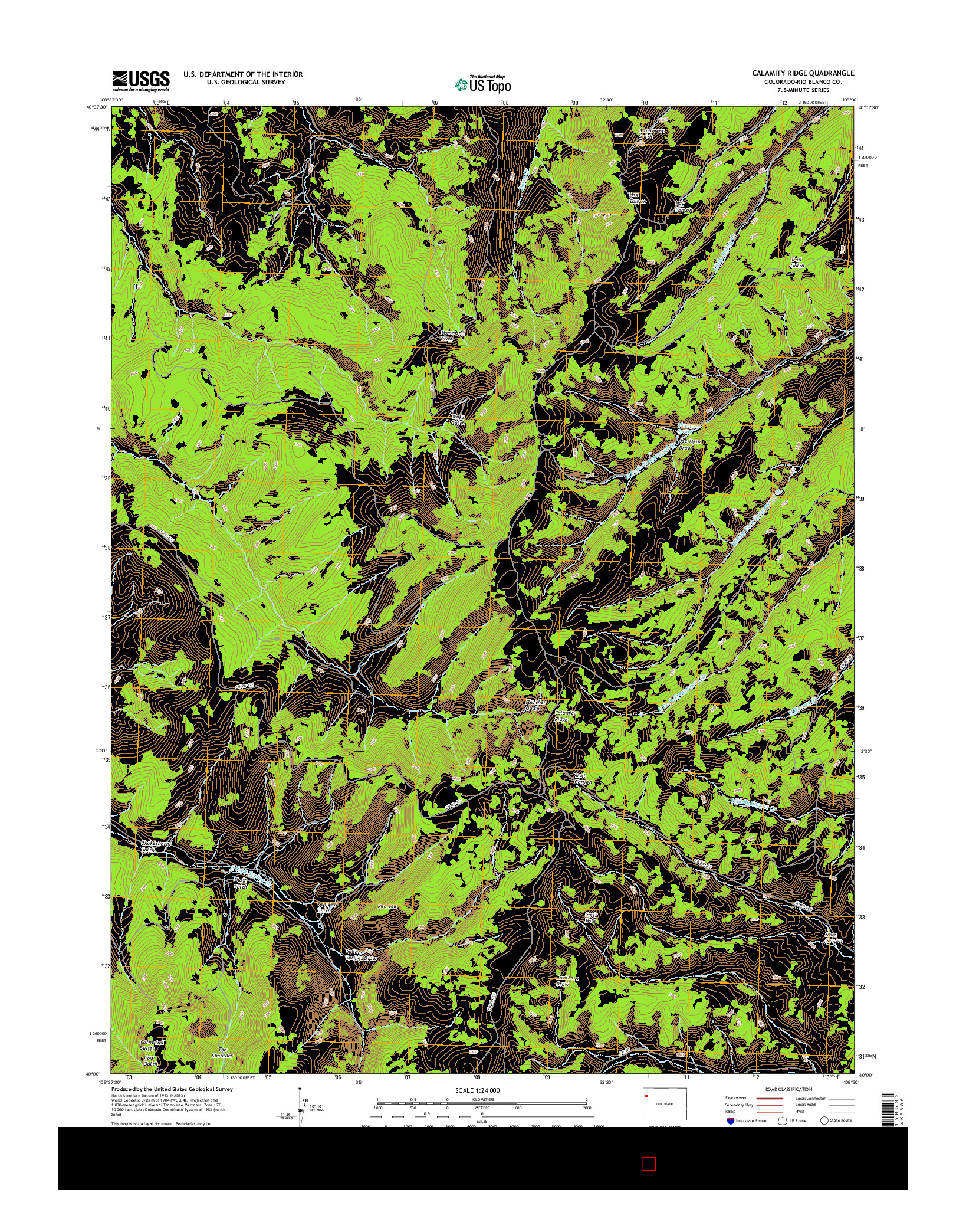 USGS US TOPO 7.5-MINUTE MAP FOR CALAMITY RIDGE, CO 2016