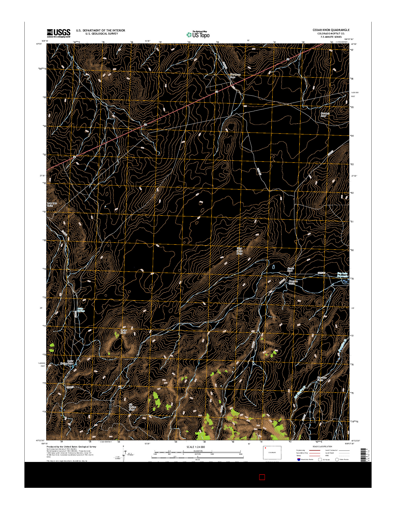 USGS US TOPO 7.5-MINUTE MAP FOR CEDAR KNOB, CO 2016