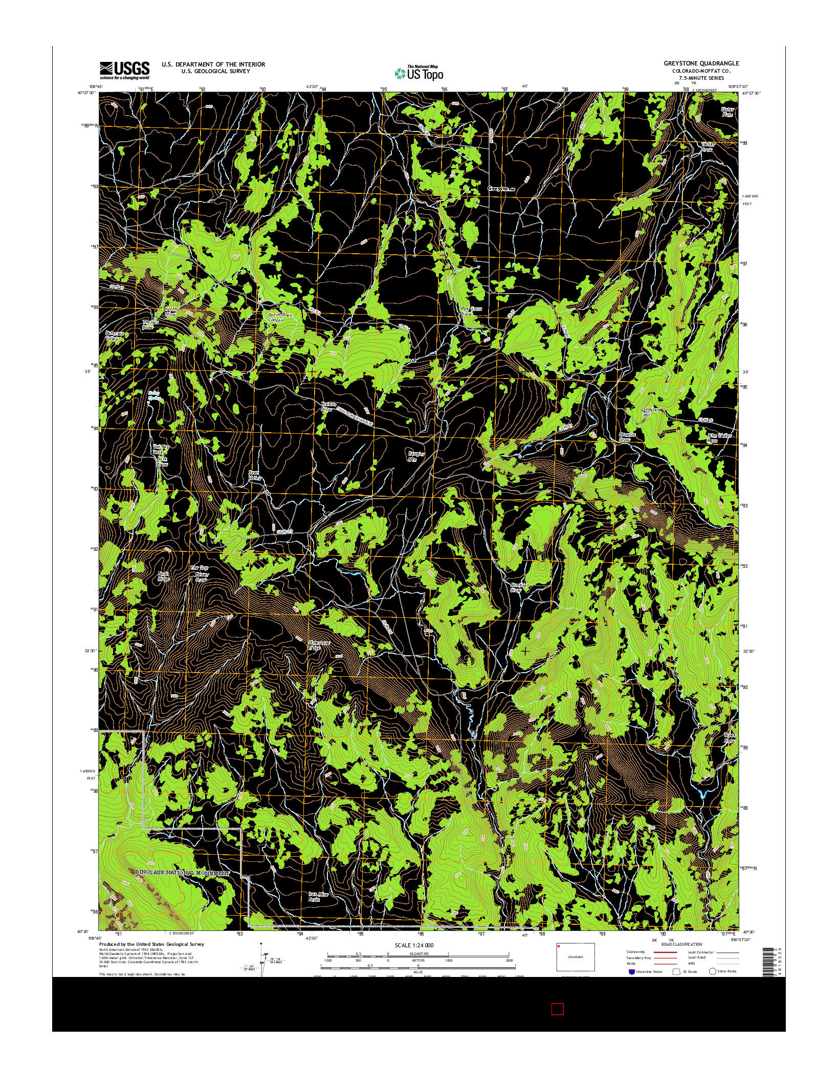 USGS US TOPO 7.5-MINUTE MAP FOR GREYSTONE, CO 2016