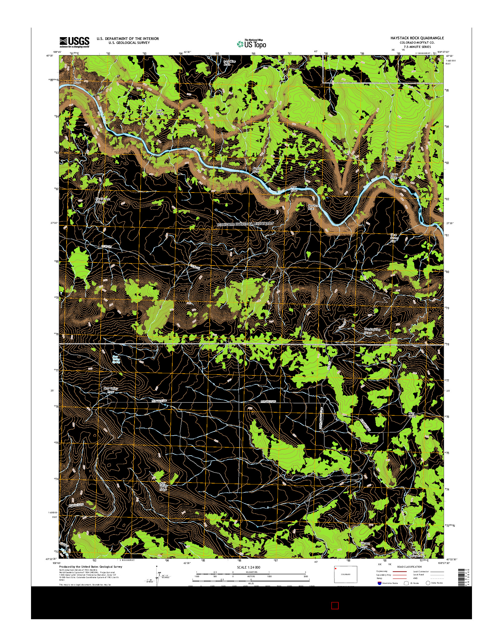 USGS US TOPO 7.5-MINUTE MAP FOR HAYSTACK ROCK, CO 2016