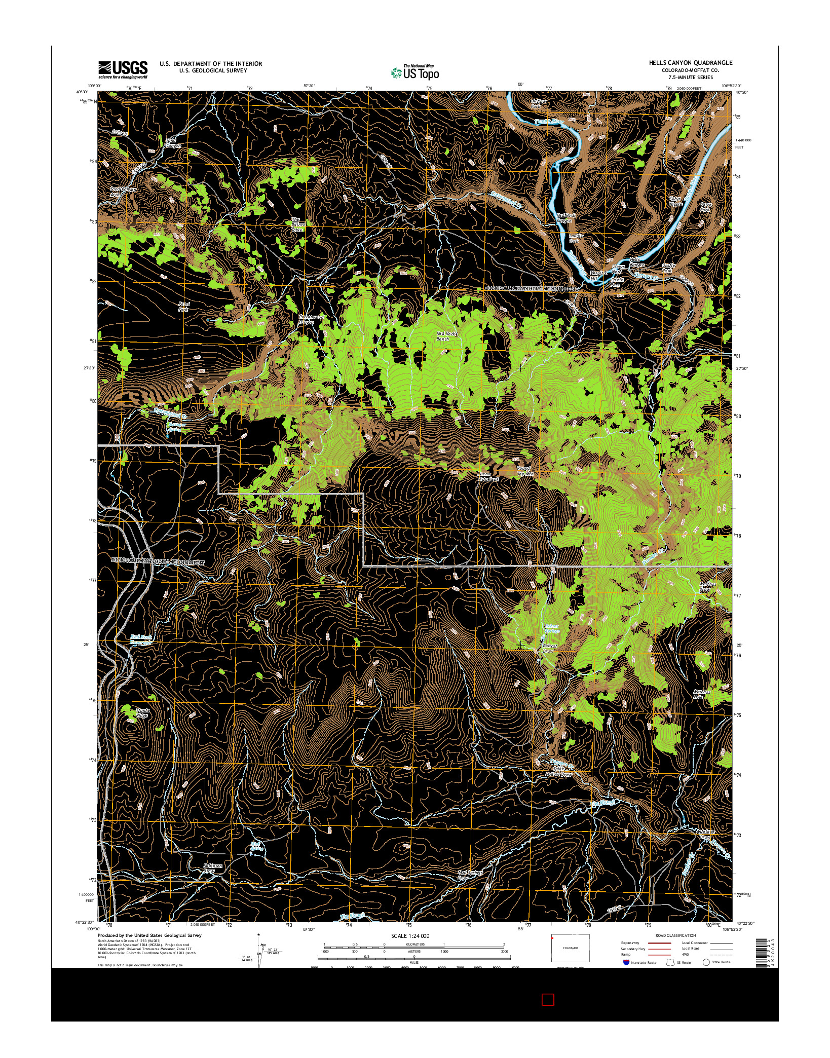 USGS US TOPO 7.5-MINUTE MAP FOR HELLS CANYON, CO 2016