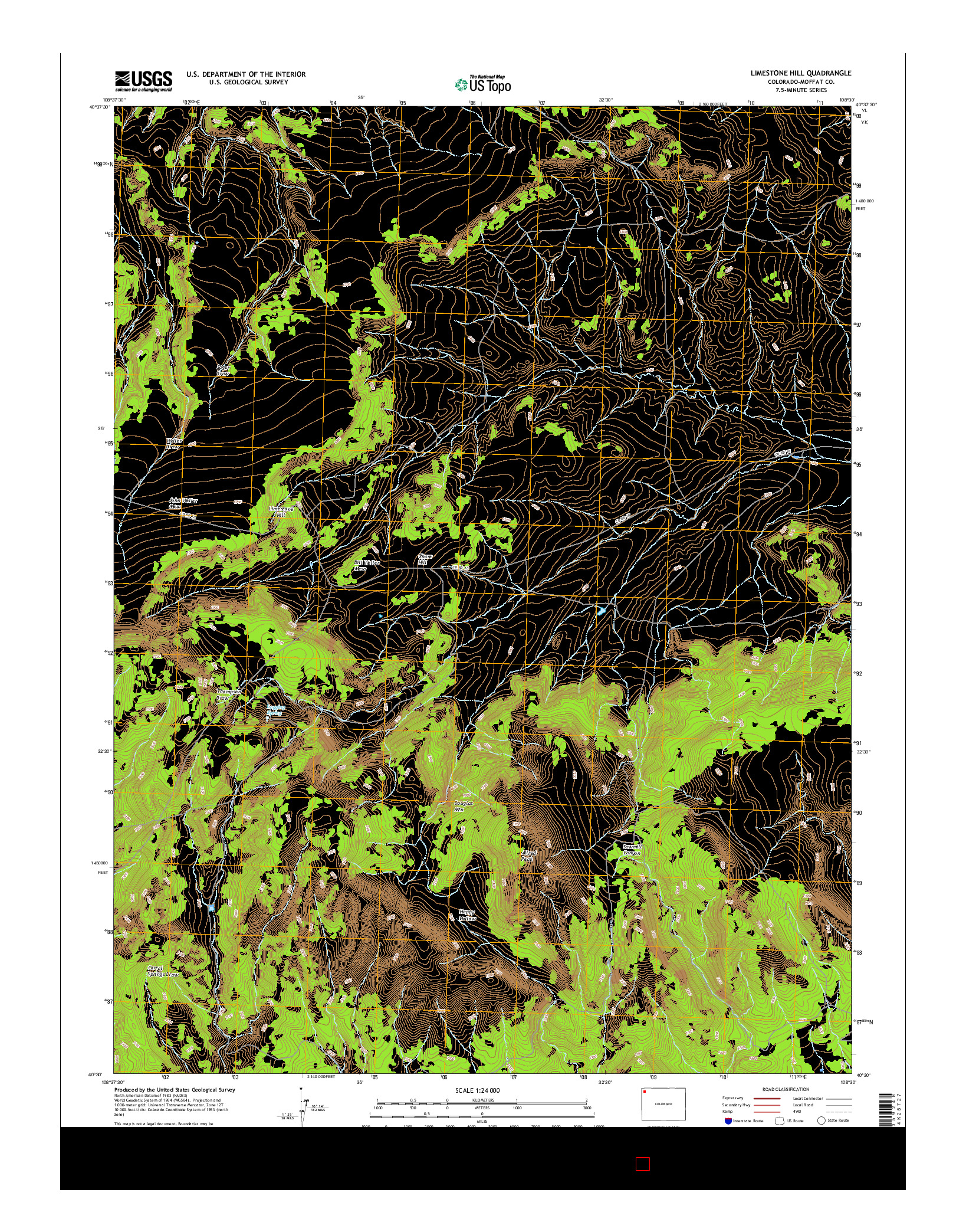 USGS US TOPO 7.5-MINUTE MAP FOR LIMESTONE HILL, CO 2016