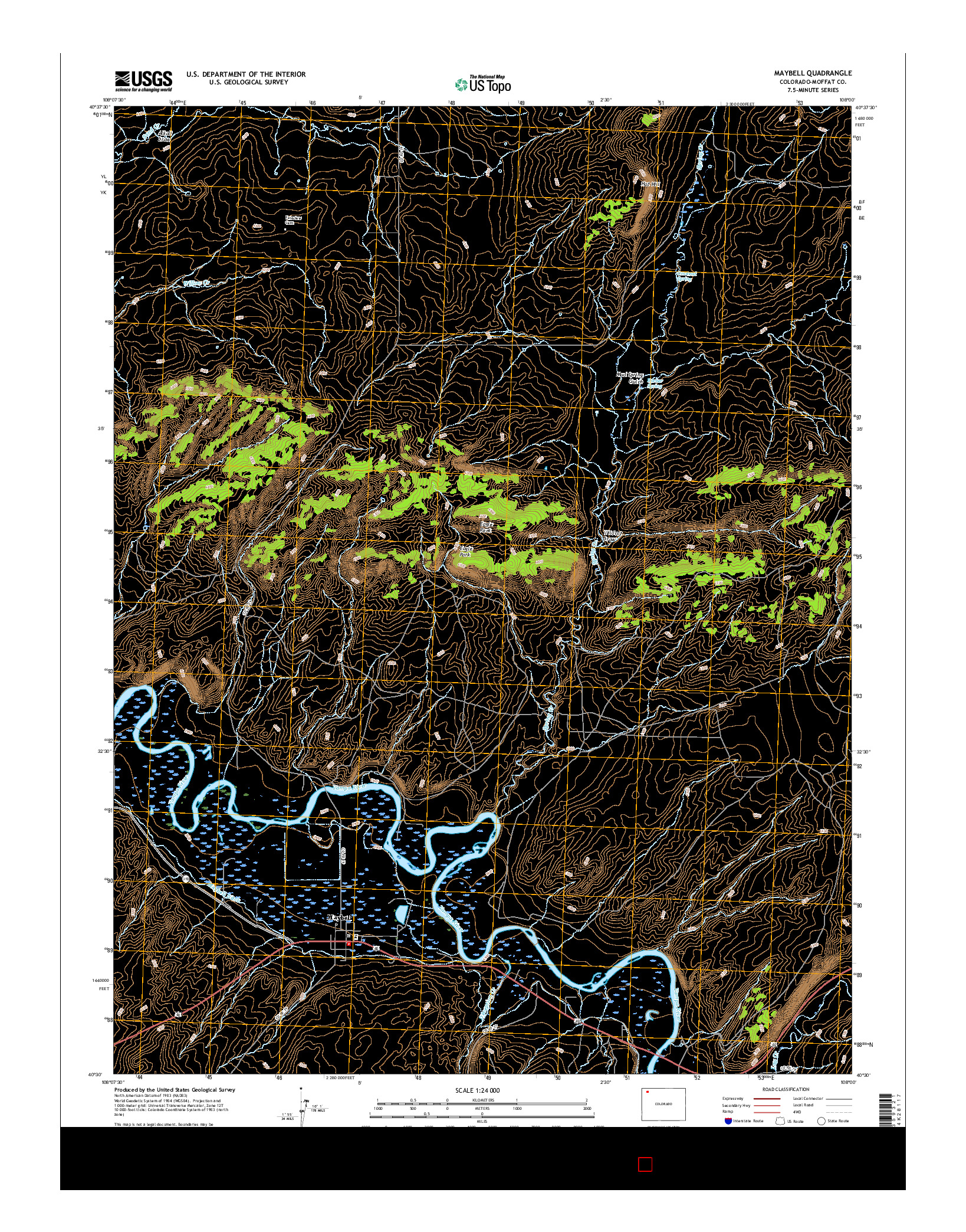 USGS US TOPO 7.5-MINUTE MAP FOR MAYBELL, CO 2016