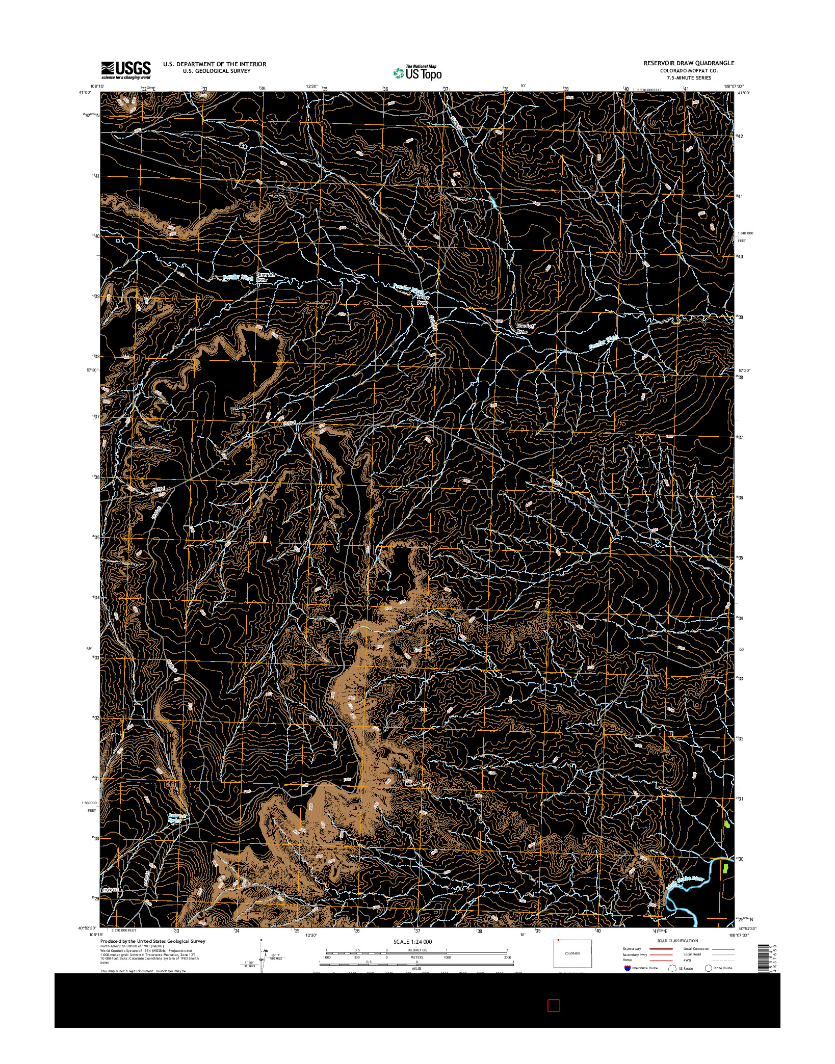 USGS US TOPO 7.5-MINUTE MAP FOR RESERVOIR DRAW, CO 2016