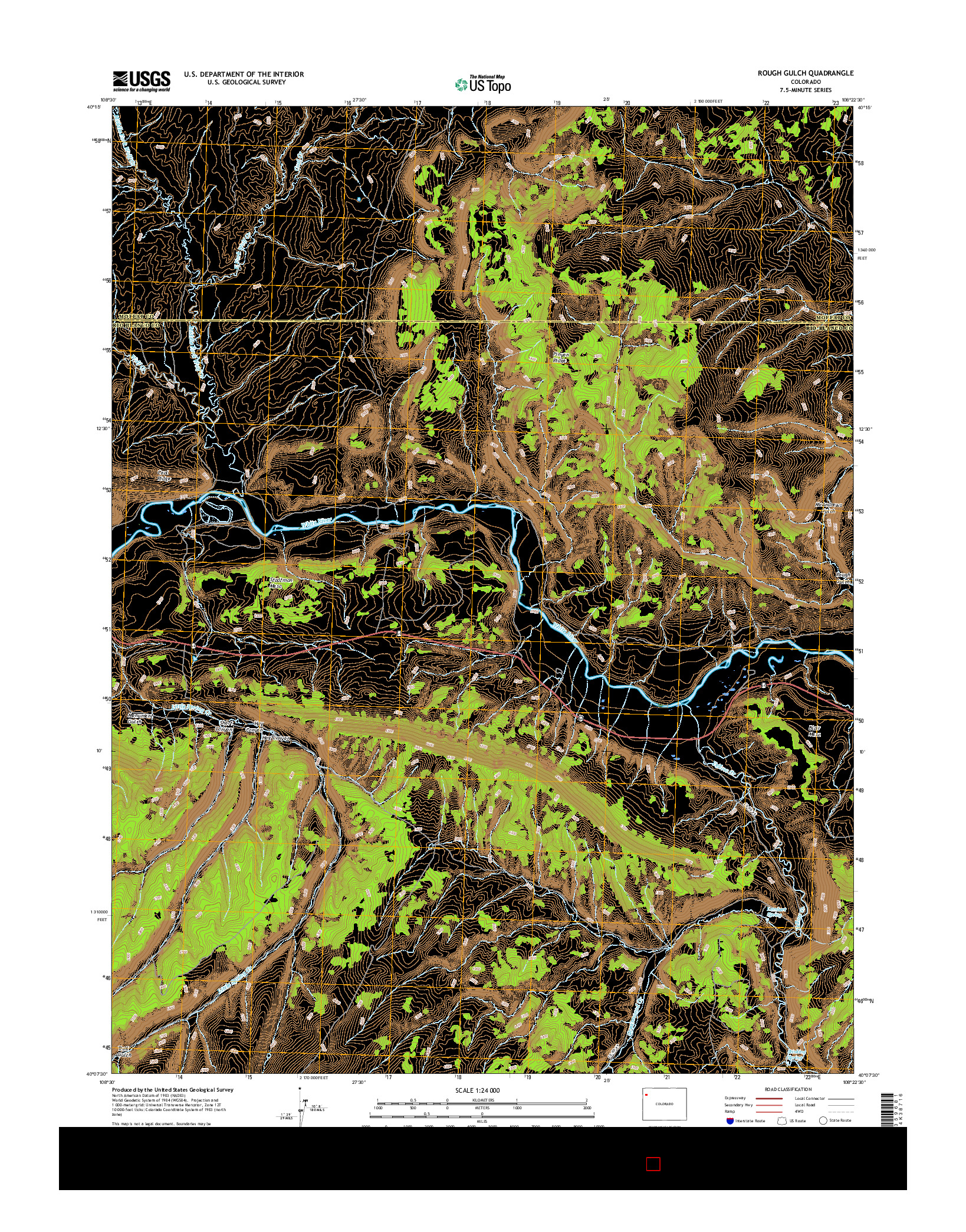 USGS US TOPO 7.5-MINUTE MAP FOR ROUGH GULCH, CO 2016