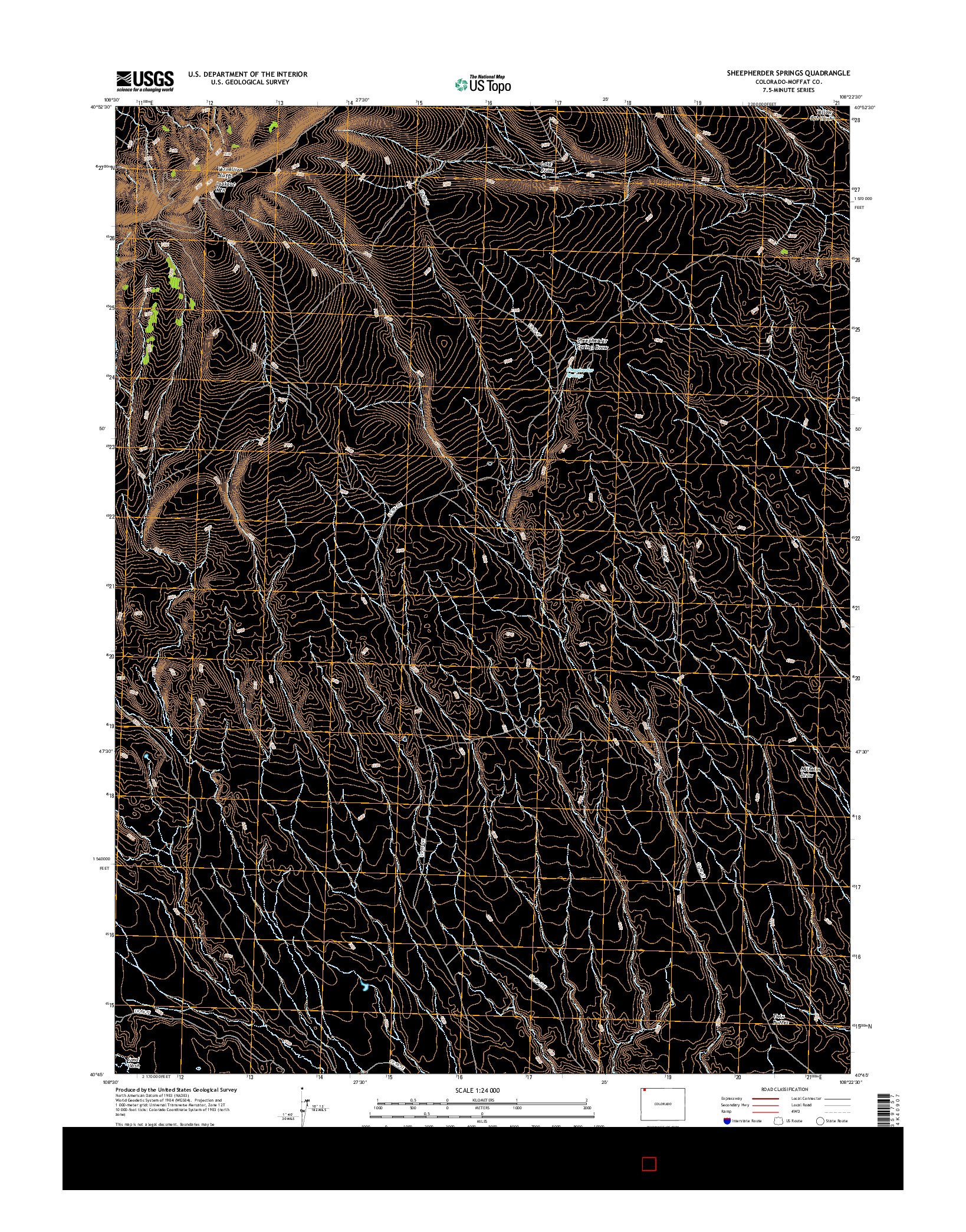 USGS US TOPO 7.5-MINUTE MAP FOR SHEEPHERDER SPRINGS, CO 2016