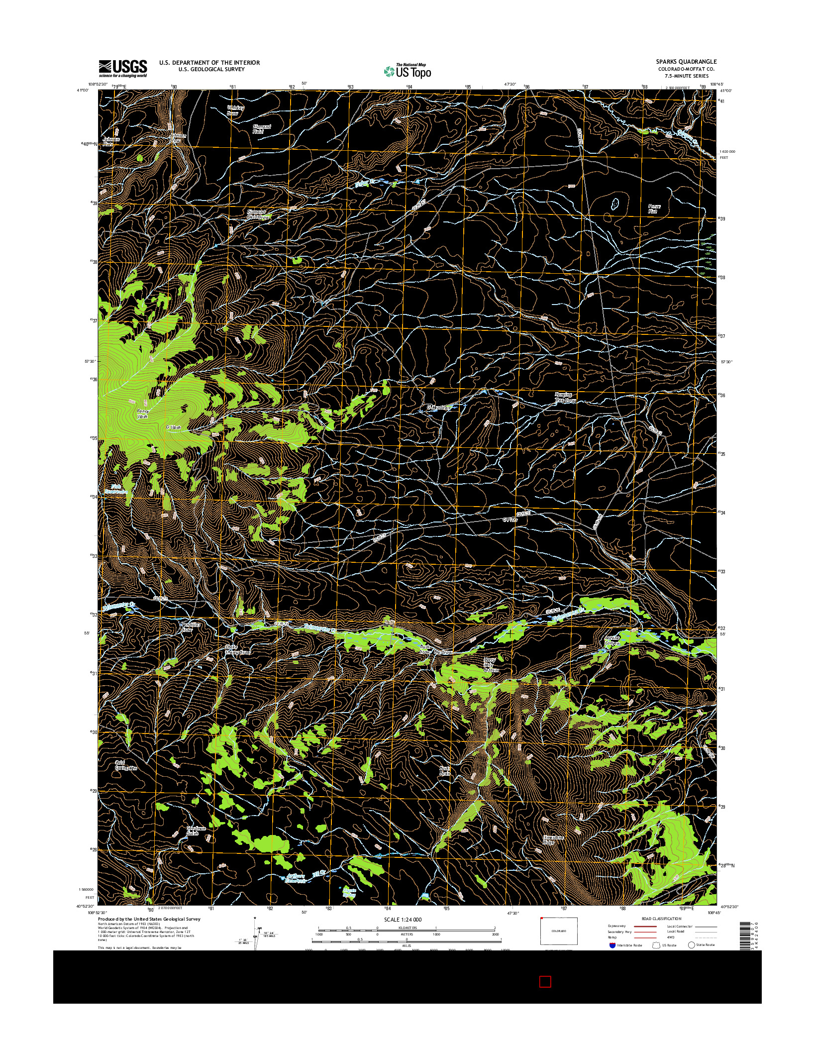 USGS US TOPO 7.5-MINUTE MAP FOR SPARKS, CO 2016