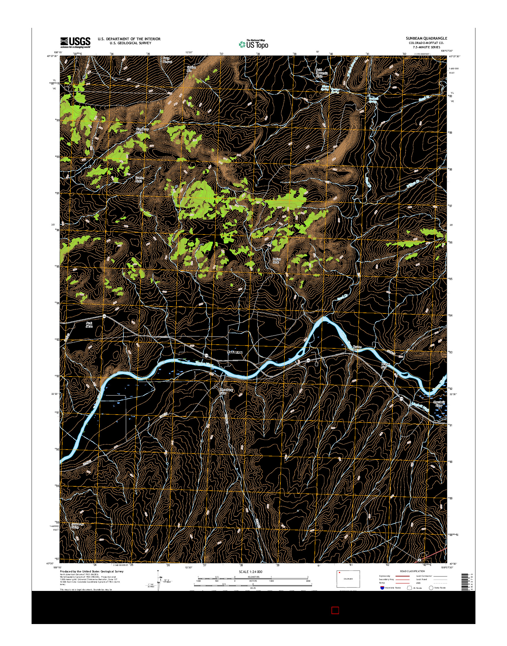 USGS US TOPO 7.5-MINUTE MAP FOR SUNBEAM, CO 2016