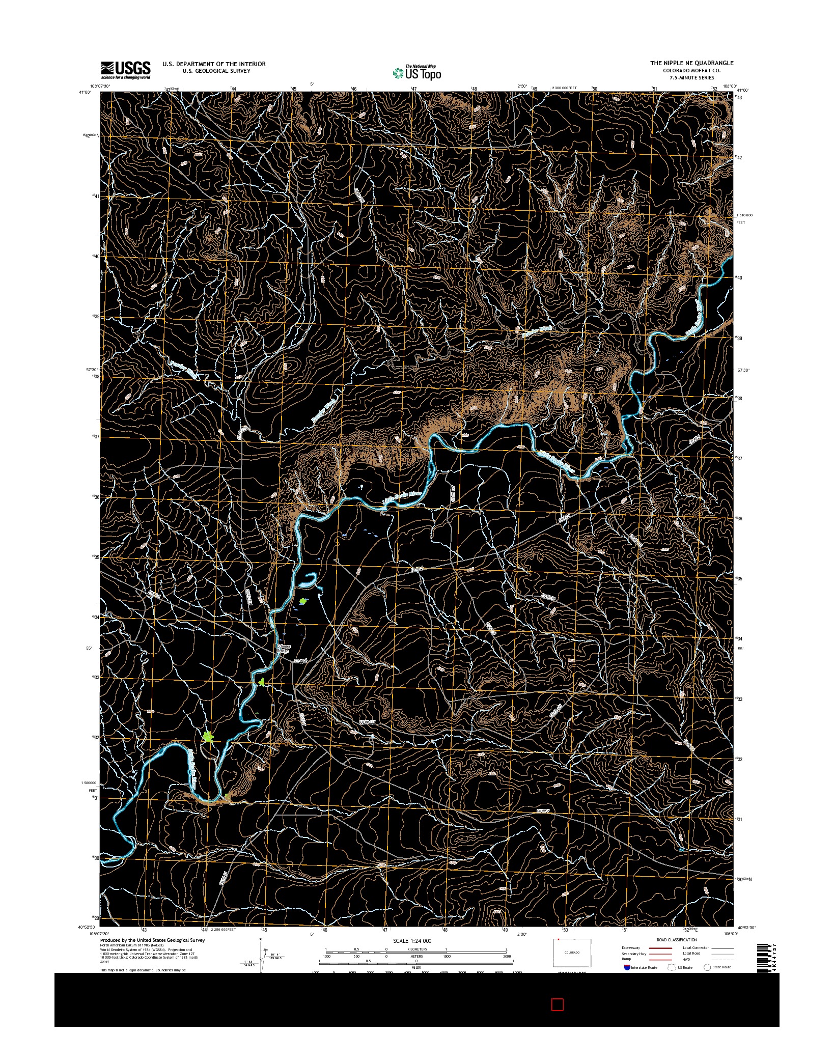 USGS US TOPO 7.5-MINUTE MAP FOR THE NIPPLE NE, CO 2016