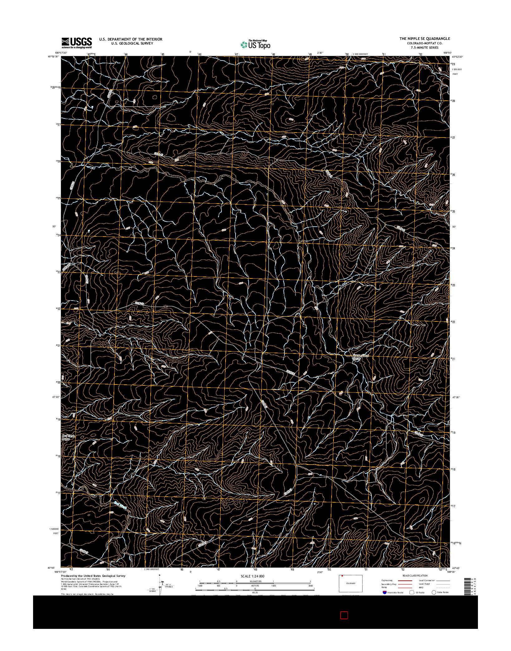 USGS US TOPO 7.5-MINUTE MAP FOR THE NIPPLE SE, CO 2016