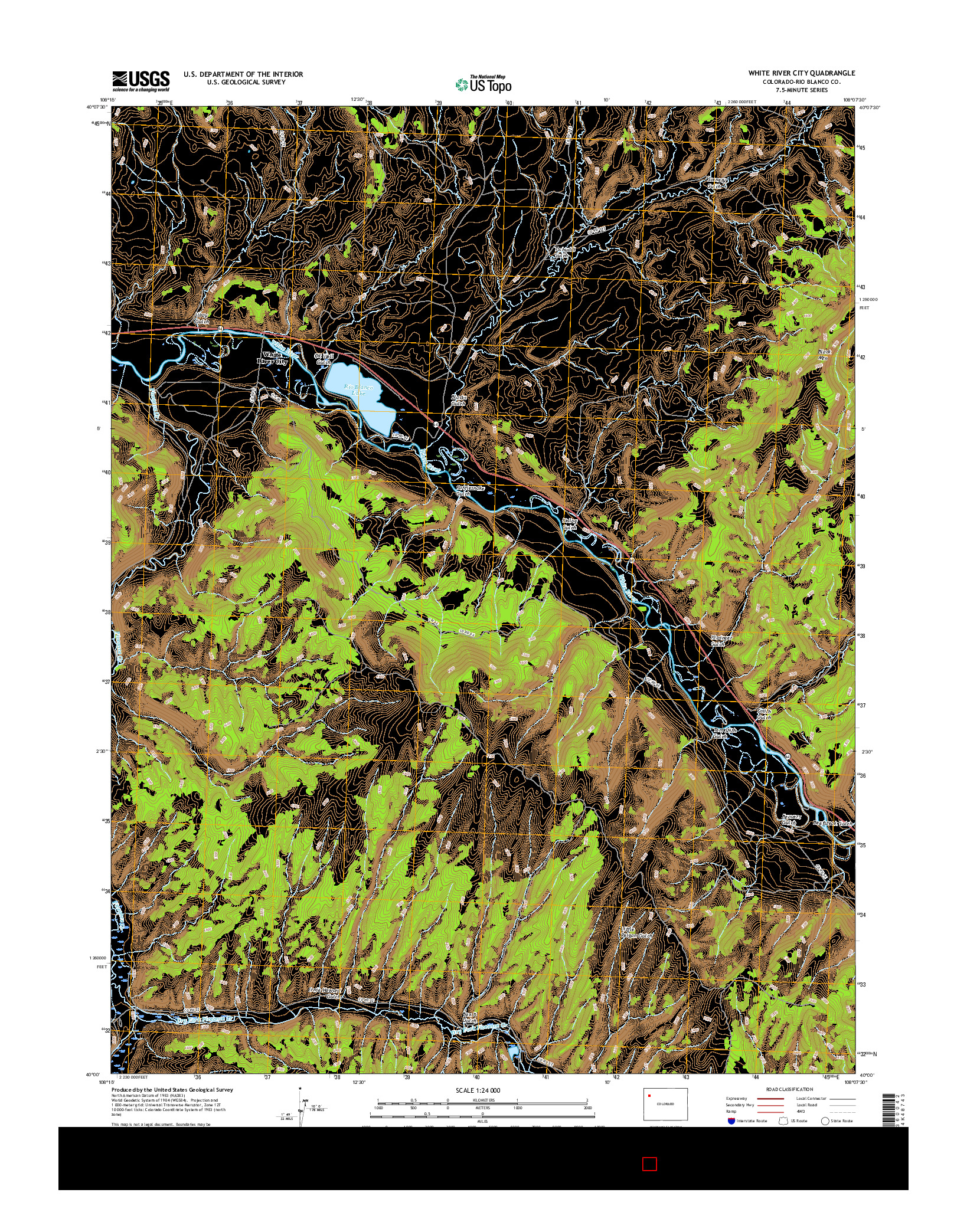 USGS US TOPO 7.5-MINUTE MAP FOR WHITE RIVER CITY, CO 2016
