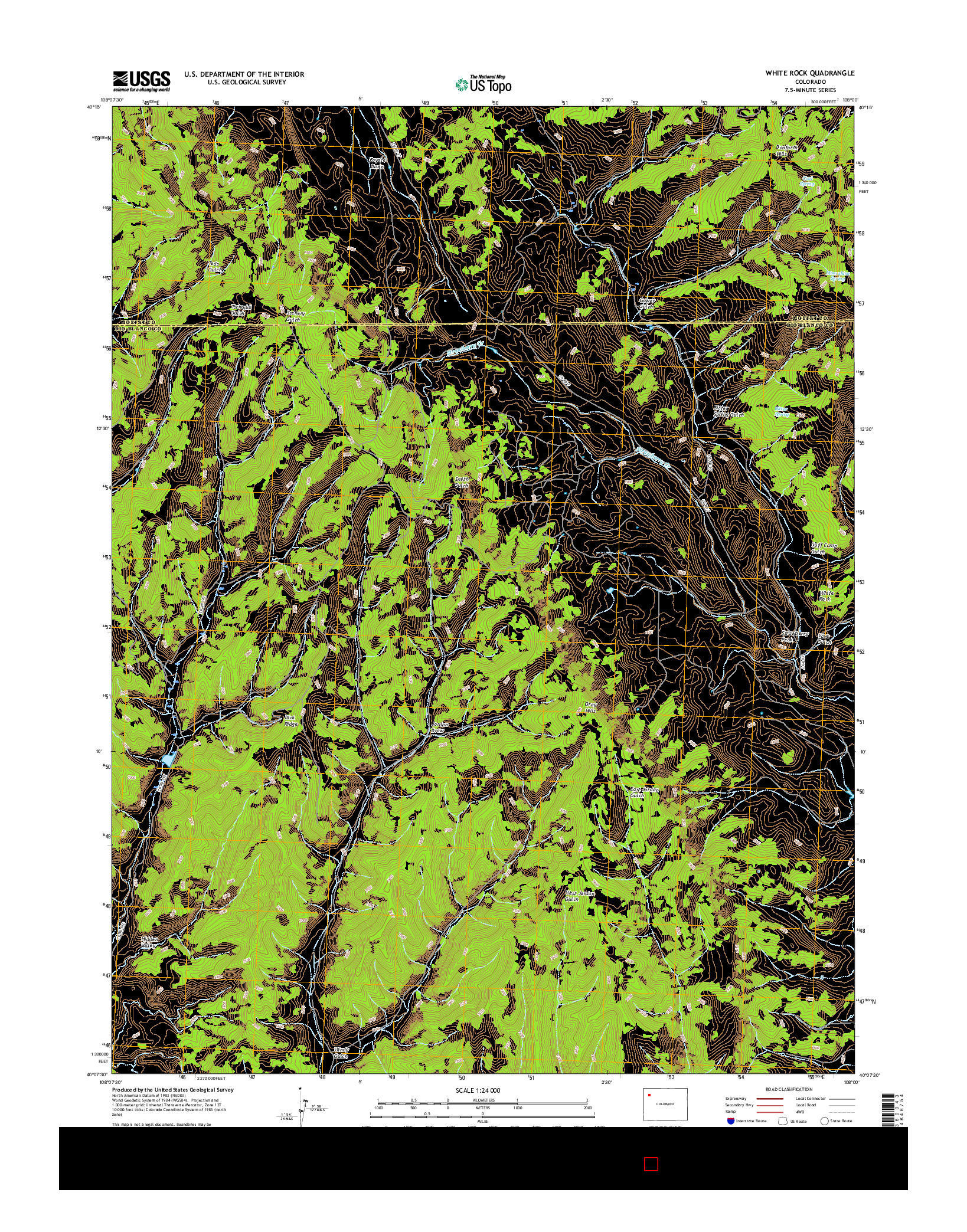 USGS US TOPO 7.5-MINUTE MAP FOR WHITE ROCK, CO 2016