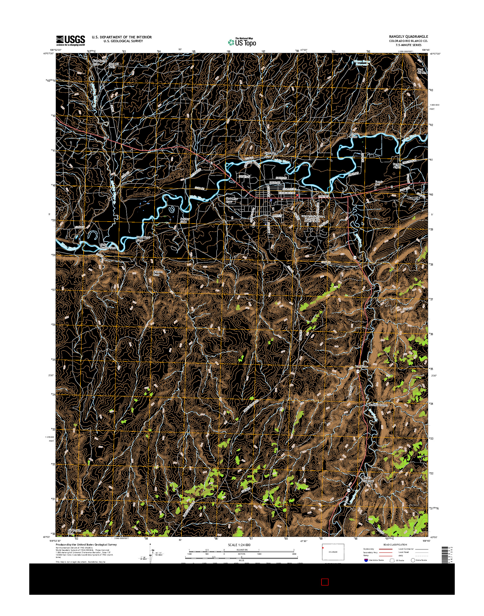 USGS US TOPO 7.5-MINUTE MAP FOR RANGELY, CO 2016