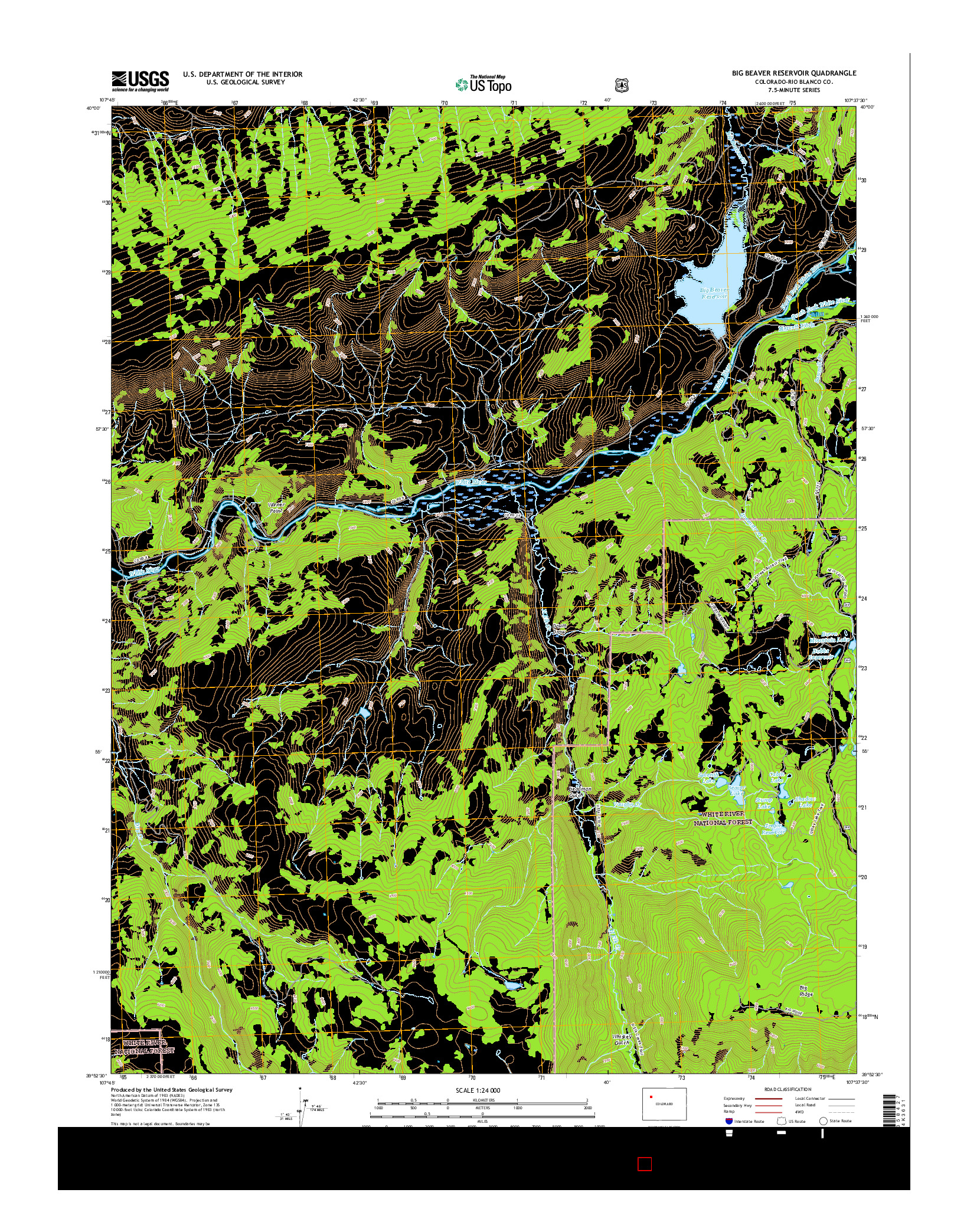 USGS US TOPO 7.5-MINUTE MAP FOR BIG BEAVER RESERVOIR, CO 2016