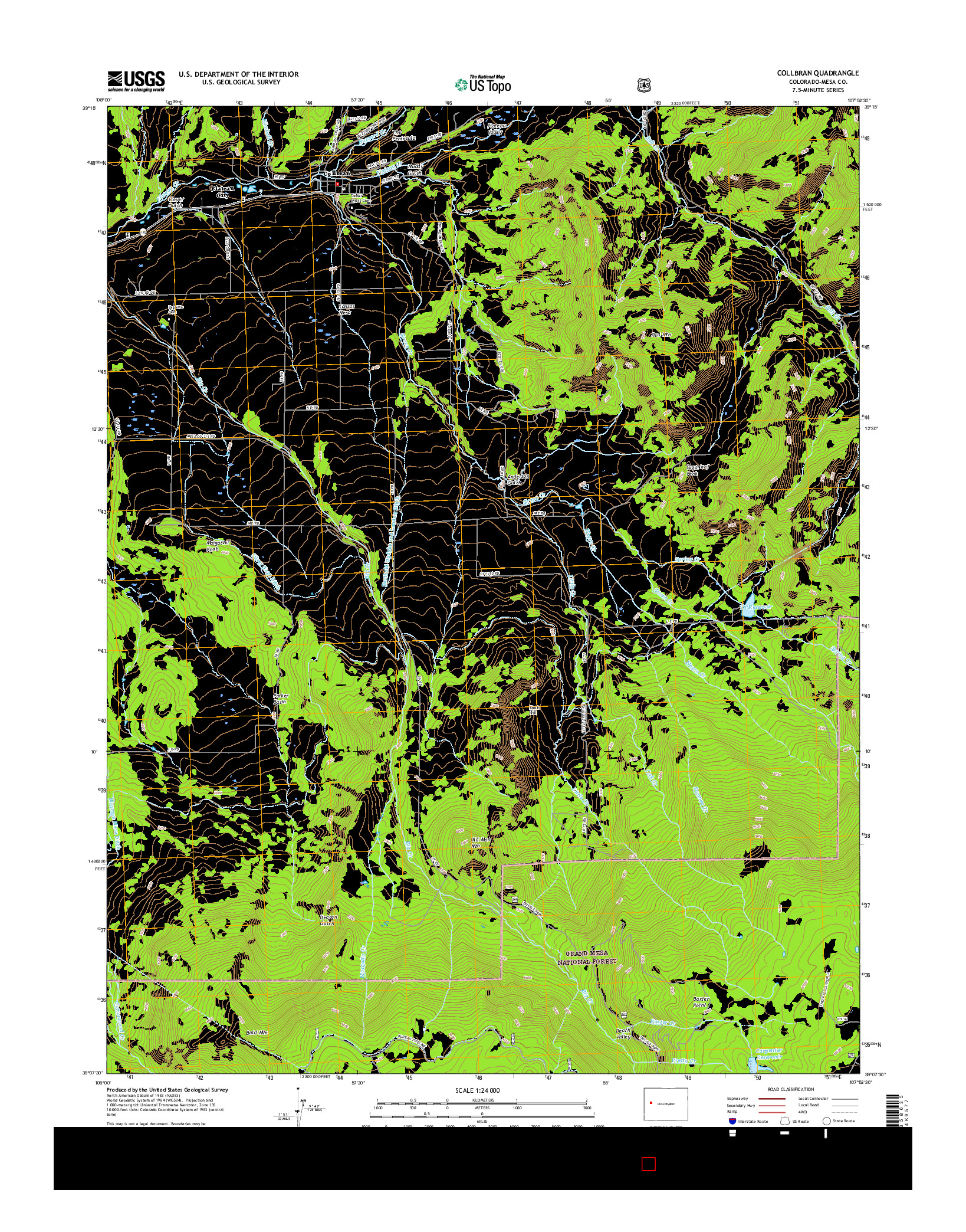 USGS US TOPO 7.5-MINUTE MAP FOR COLLBRAN, CO 2016