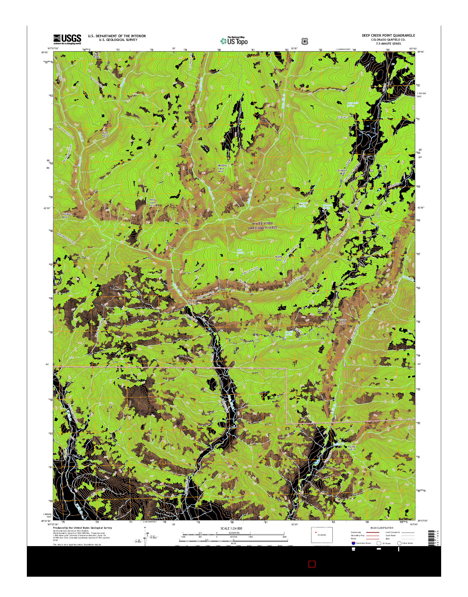 USGS US TOPO 7.5-MINUTE MAP FOR DEEP CREEK POINT, CO 2016