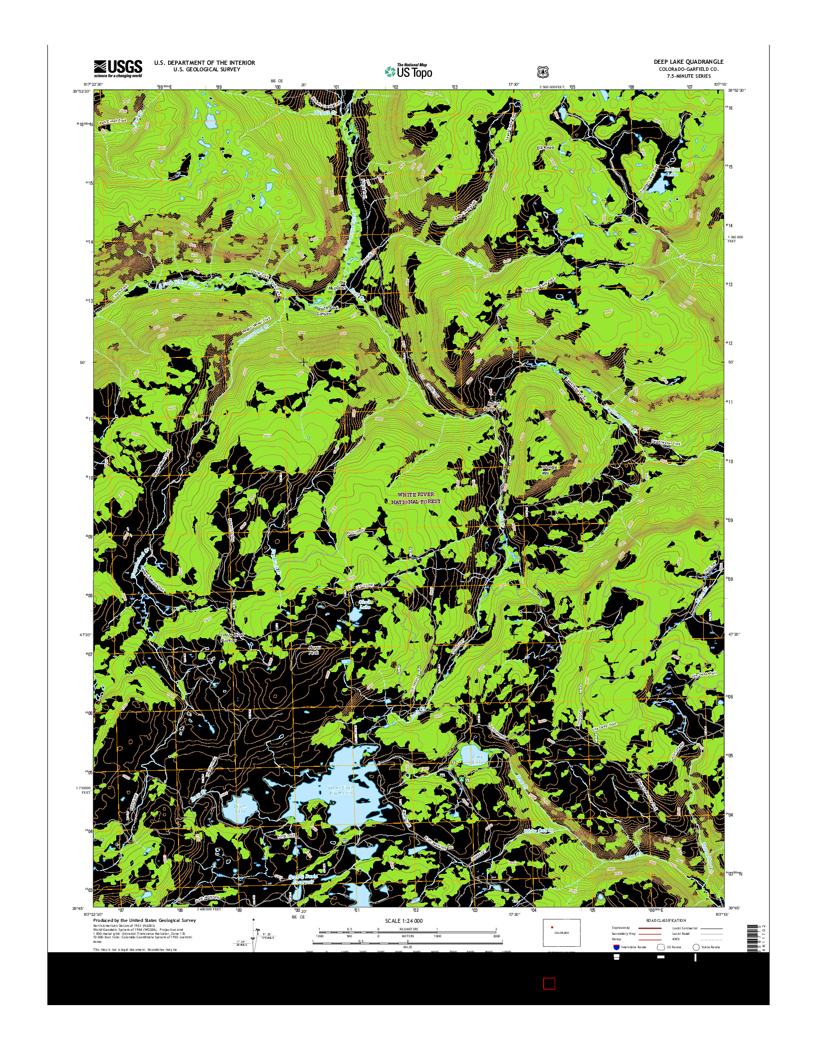 USGS US TOPO 7.5-MINUTE MAP FOR DEEP LAKE, CO 2016