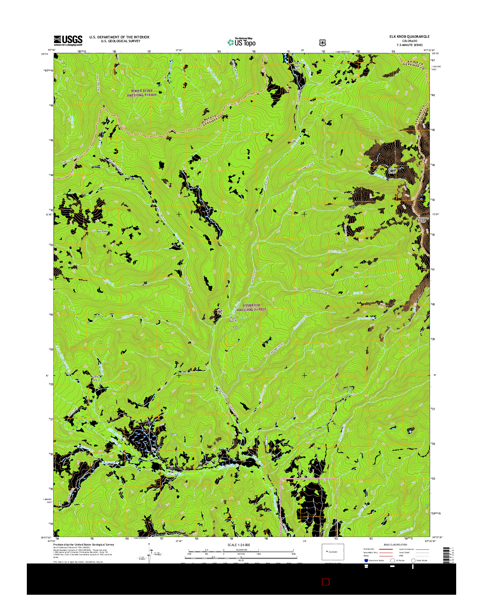 USGS US TOPO 7.5-MINUTE MAP FOR ELK KNOB, CO 2016