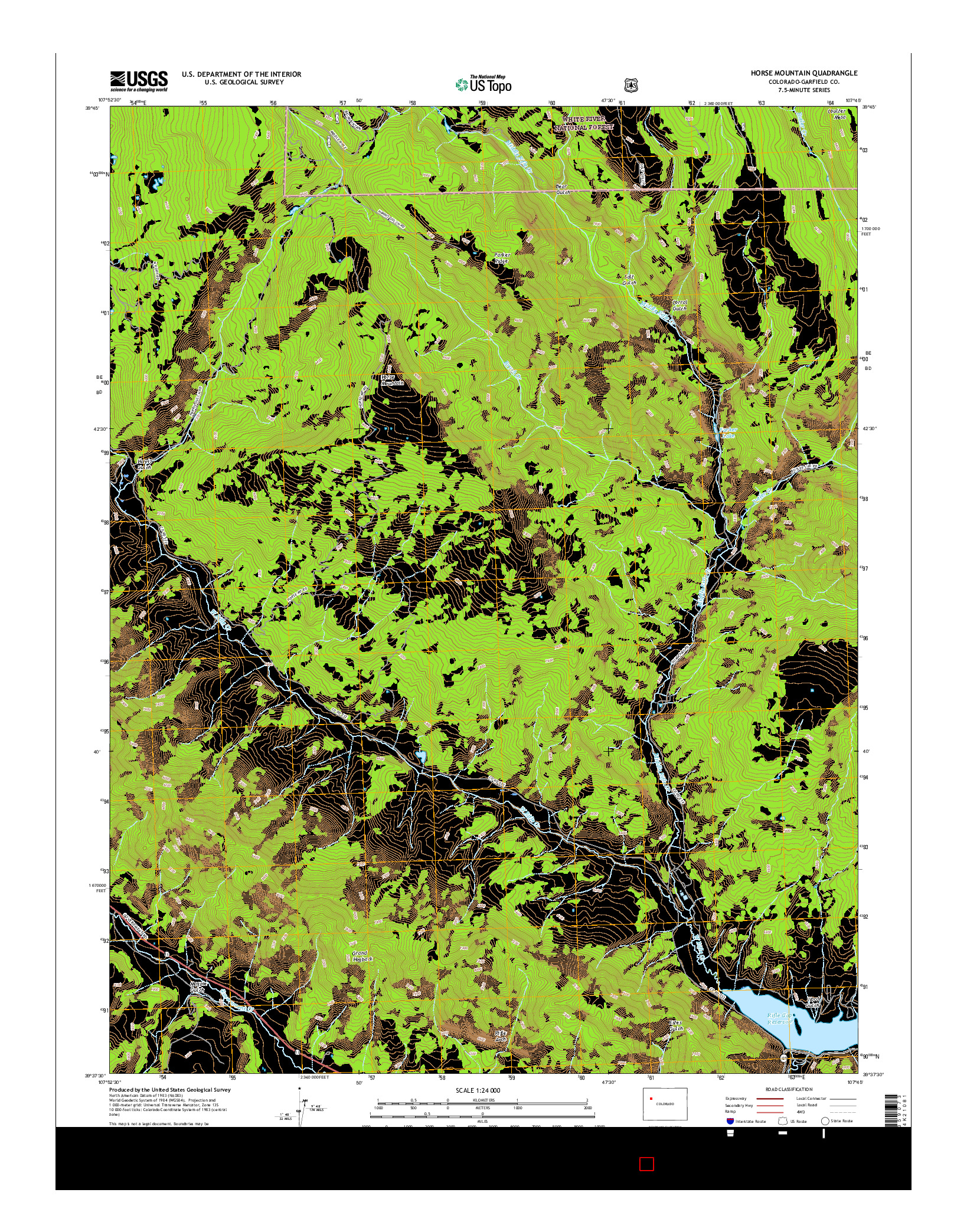 USGS US TOPO 7.5-MINUTE MAP FOR HORSE MOUNTAIN, CO 2016