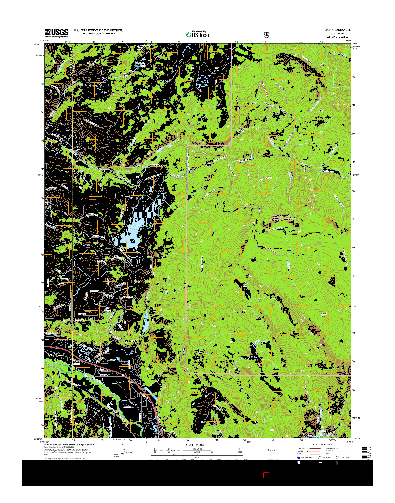 USGS US TOPO 7.5-MINUTE MAP FOR LEON, CO 2016