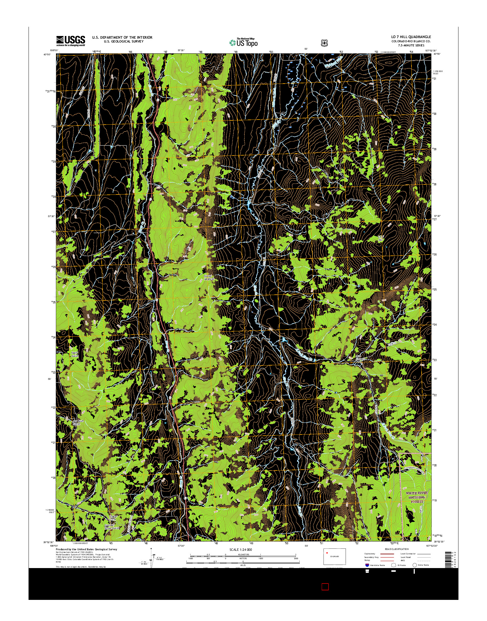 USGS US TOPO 7.5-MINUTE MAP FOR LO 7 HILL, CO 2016