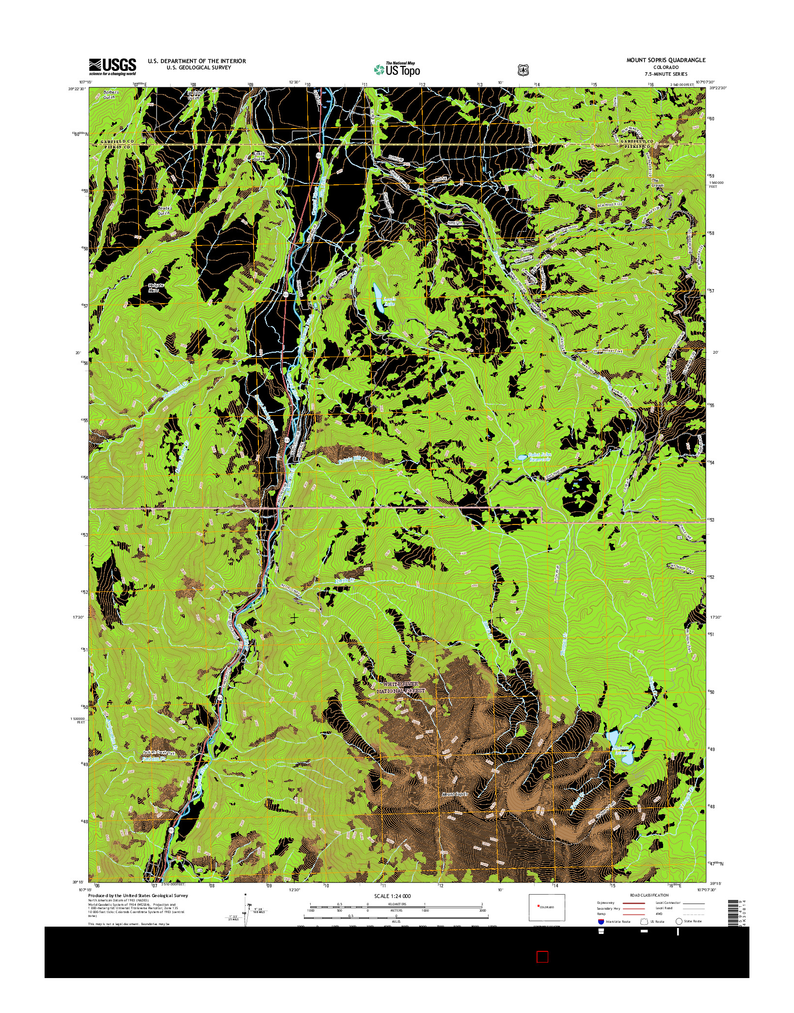 USGS US TOPO 7.5-MINUTE MAP FOR MOUNT SOPRIS, CO 2016
