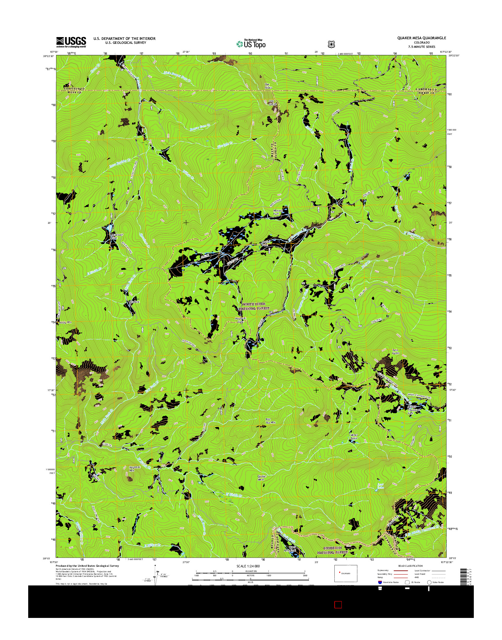 USGS US TOPO 7.5-MINUTE MAP FOR QUAKER MESA, CO 2016