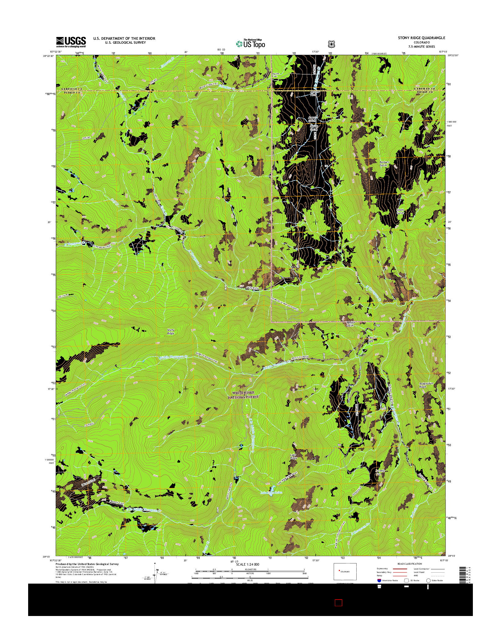 USGS US TOPO 7.5-MINUTE MAP FOR STONY RIDGE, CO 2016