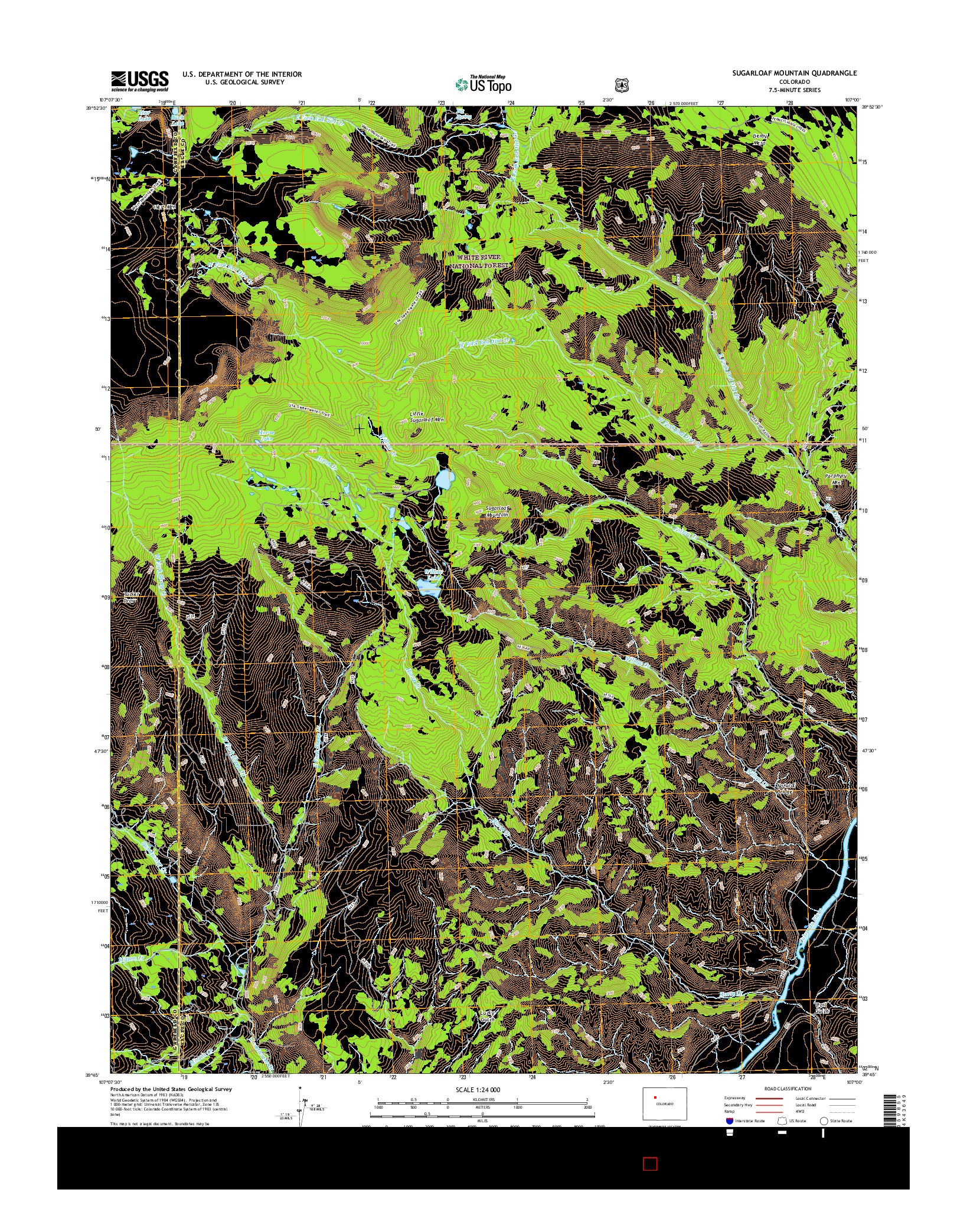 USGS US TOPO 7.5-MINUTE MAP FOR SUGARLOAF MOUNTAIN, CO 2016