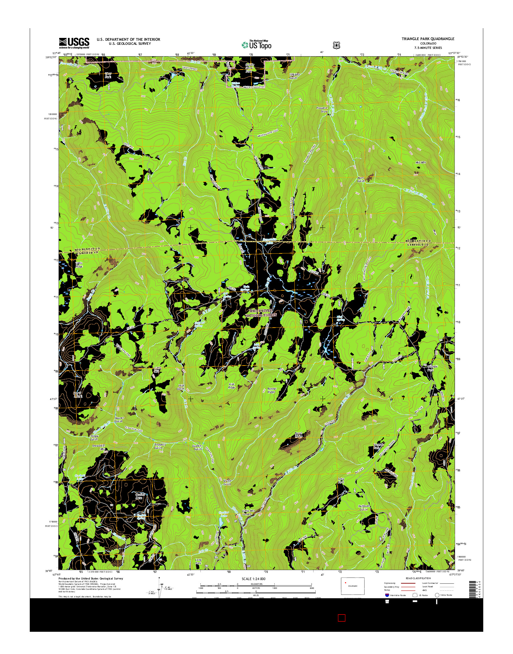 USGS US TOPO 7.5-MINUTE MAP FOR TRIANGLE PARK, CO 2016