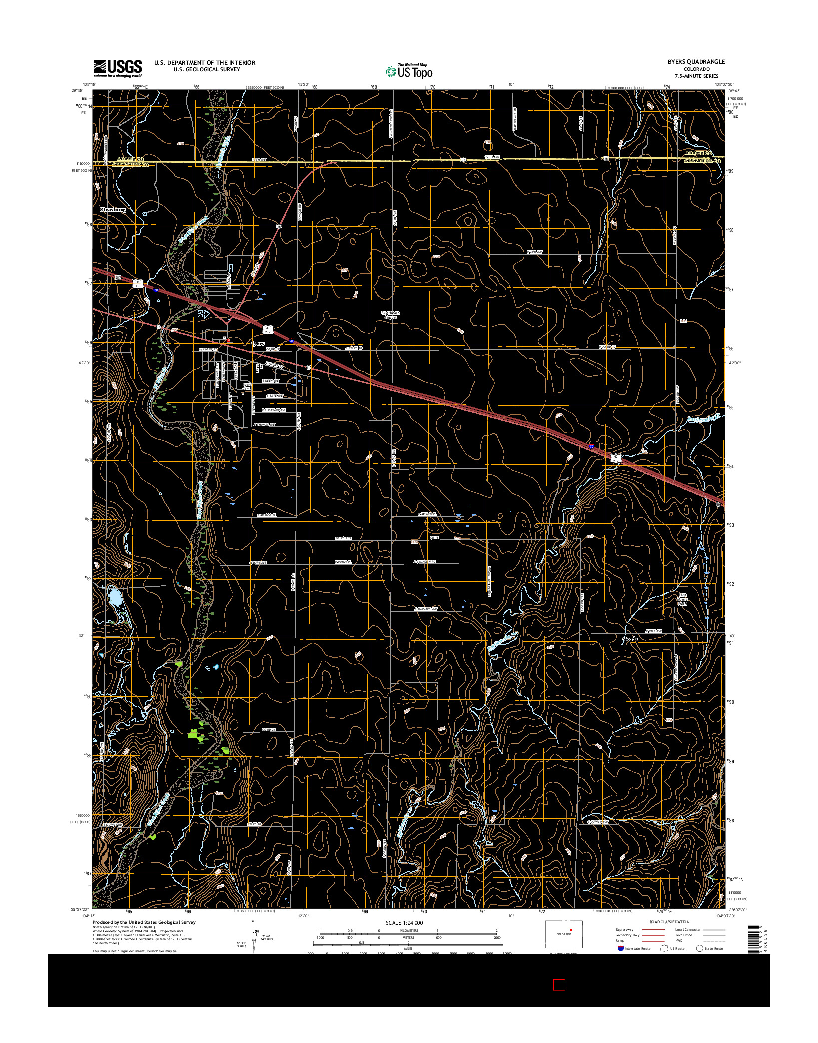USGS US TOPO 7.5-MINUTE MAP FOR BYERS, CO 2016