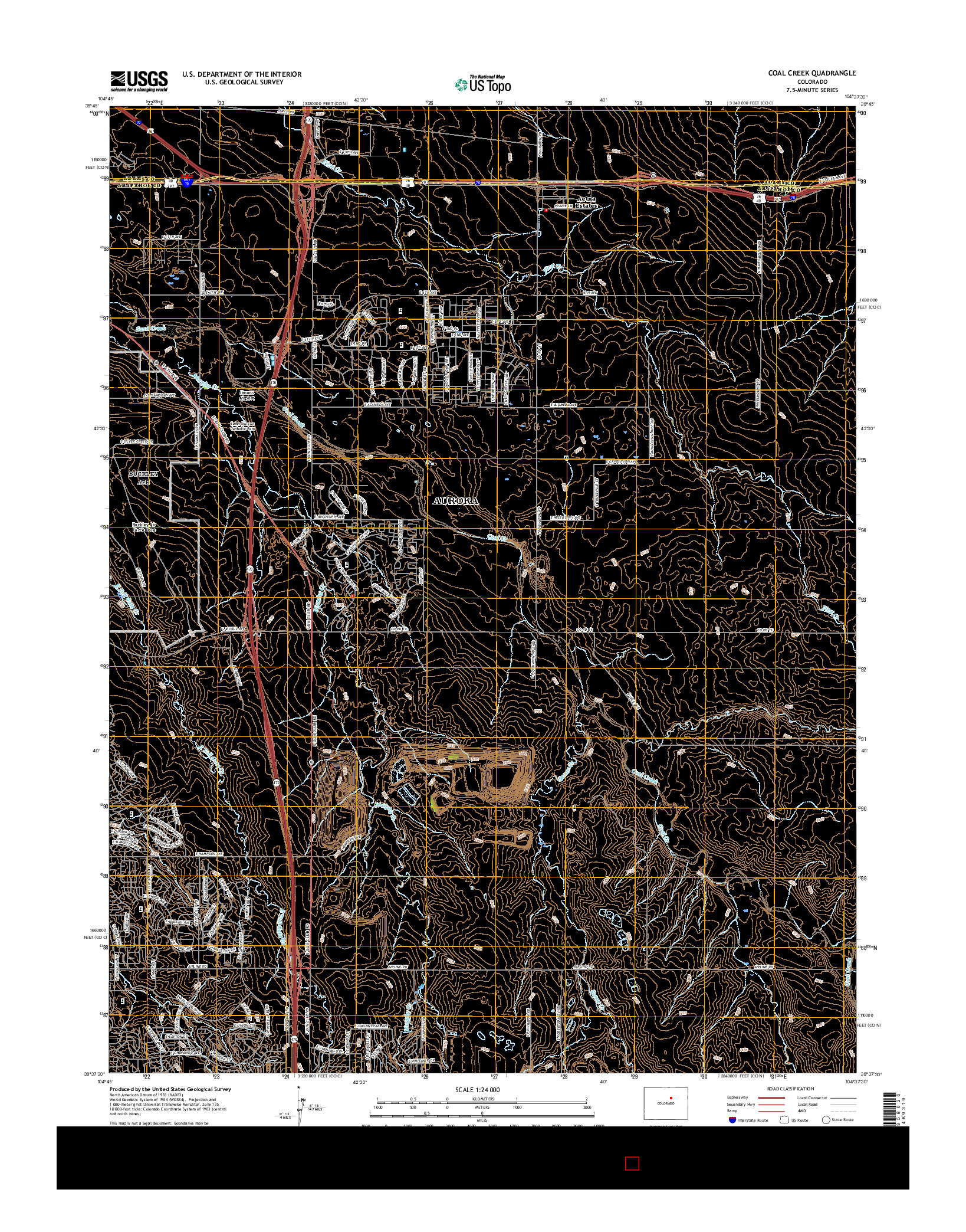 USGS US TOPO 7.5-MINUTE MAP FOR COAL CREEK, CO 2016