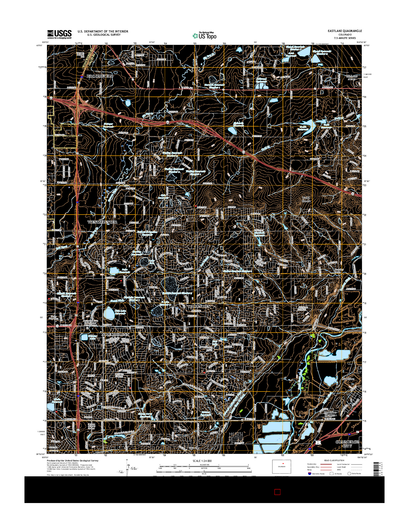 USGS US TOPO 7.5-MINUTE MAP FOR EASTLAKE, CO 2016