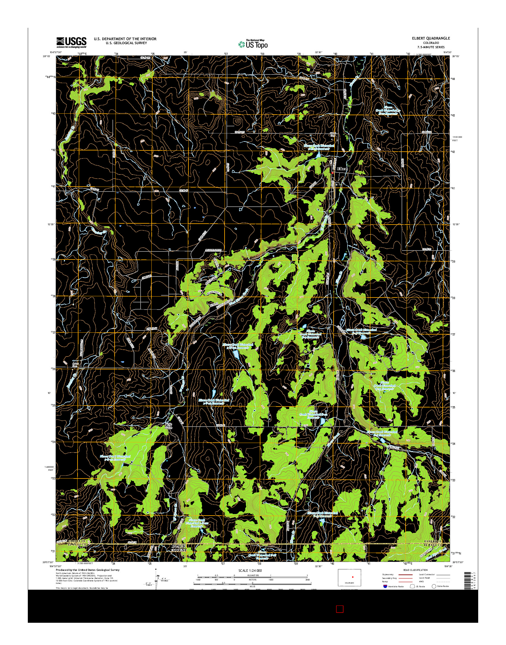 USGS US TOPO 7.5-MINUTE MAP FOR ELBERT, CO 2016