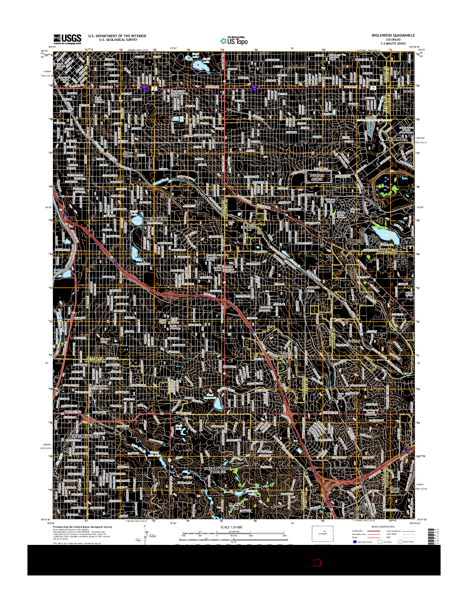 USGS US TOPO 7.5-MINUTE MAP FOR ENGLEWOOD, CO 2016