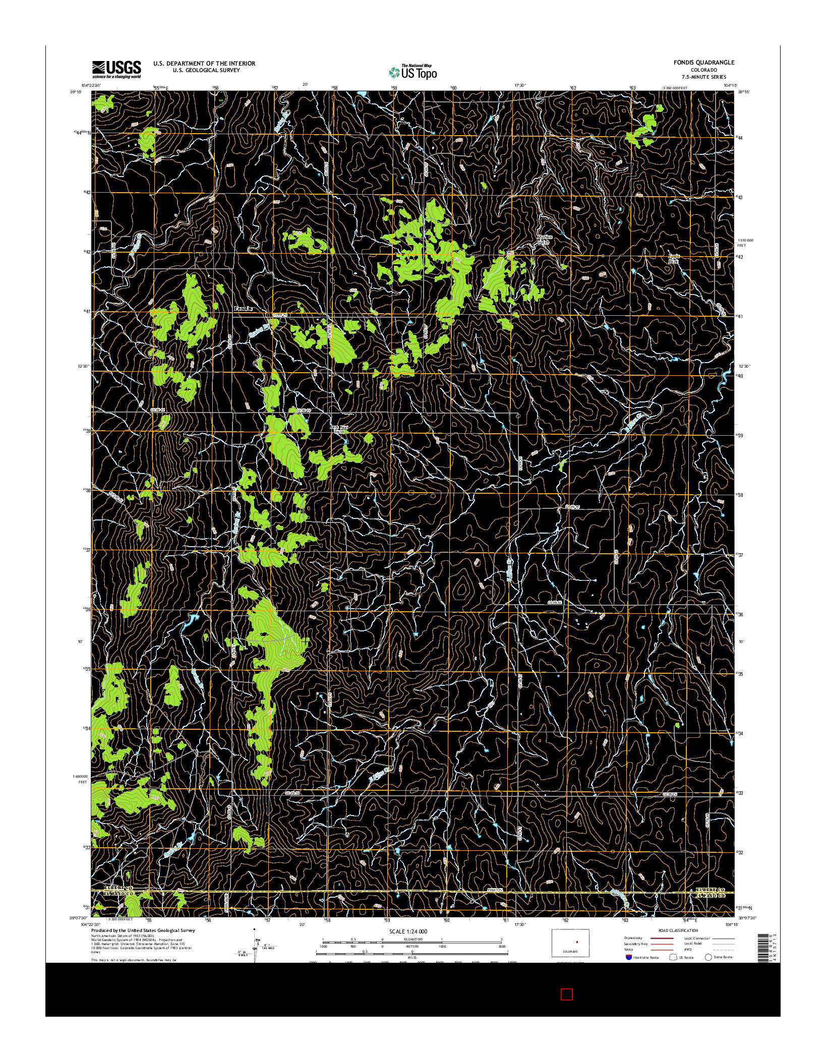 USGS US TOPO 7.5-MINUTE MAP FOR FONDIS, CO 2016