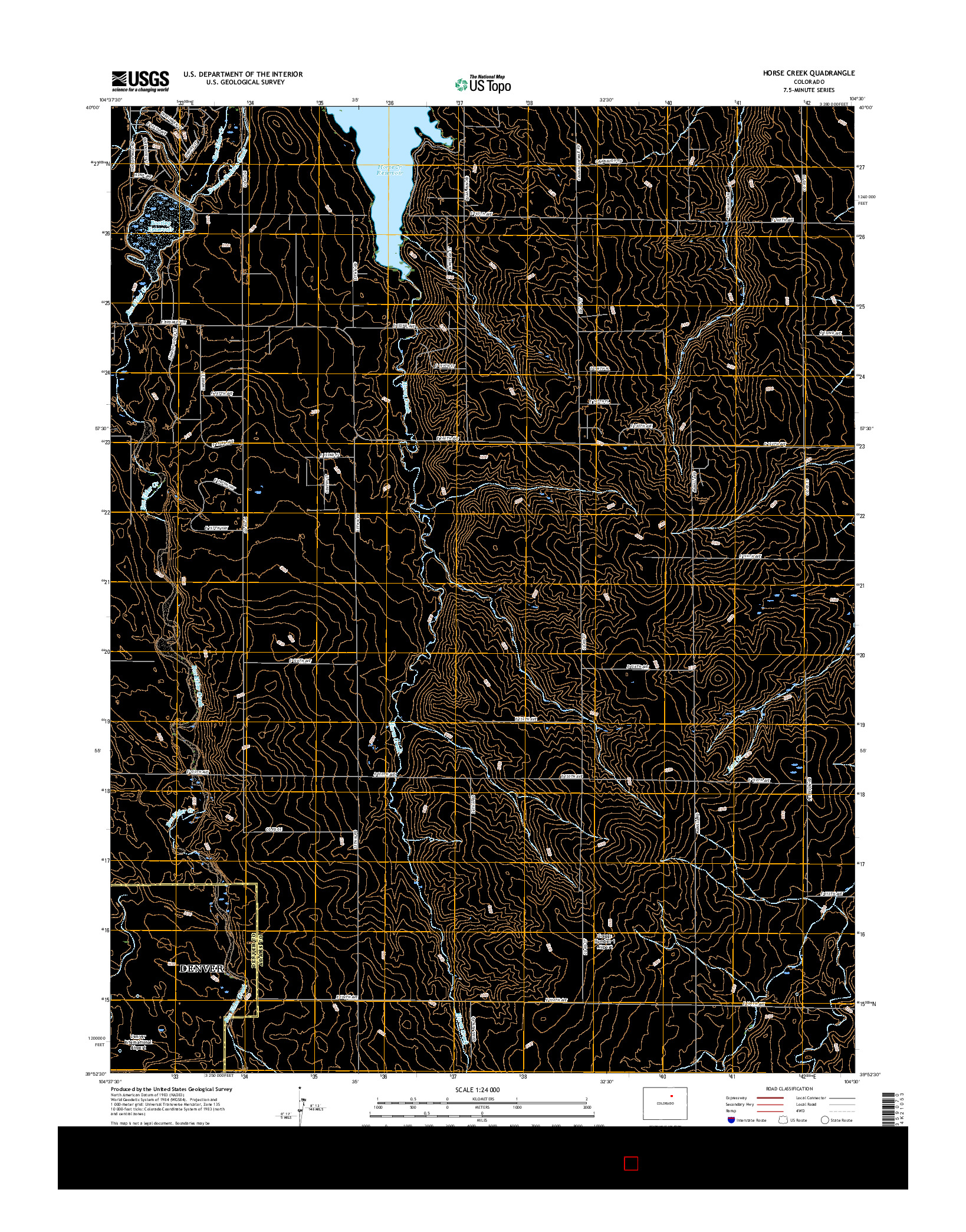 USGS US TOPO 7.5-MINUTE MAP FOR HORSE CREEK, CO 2016