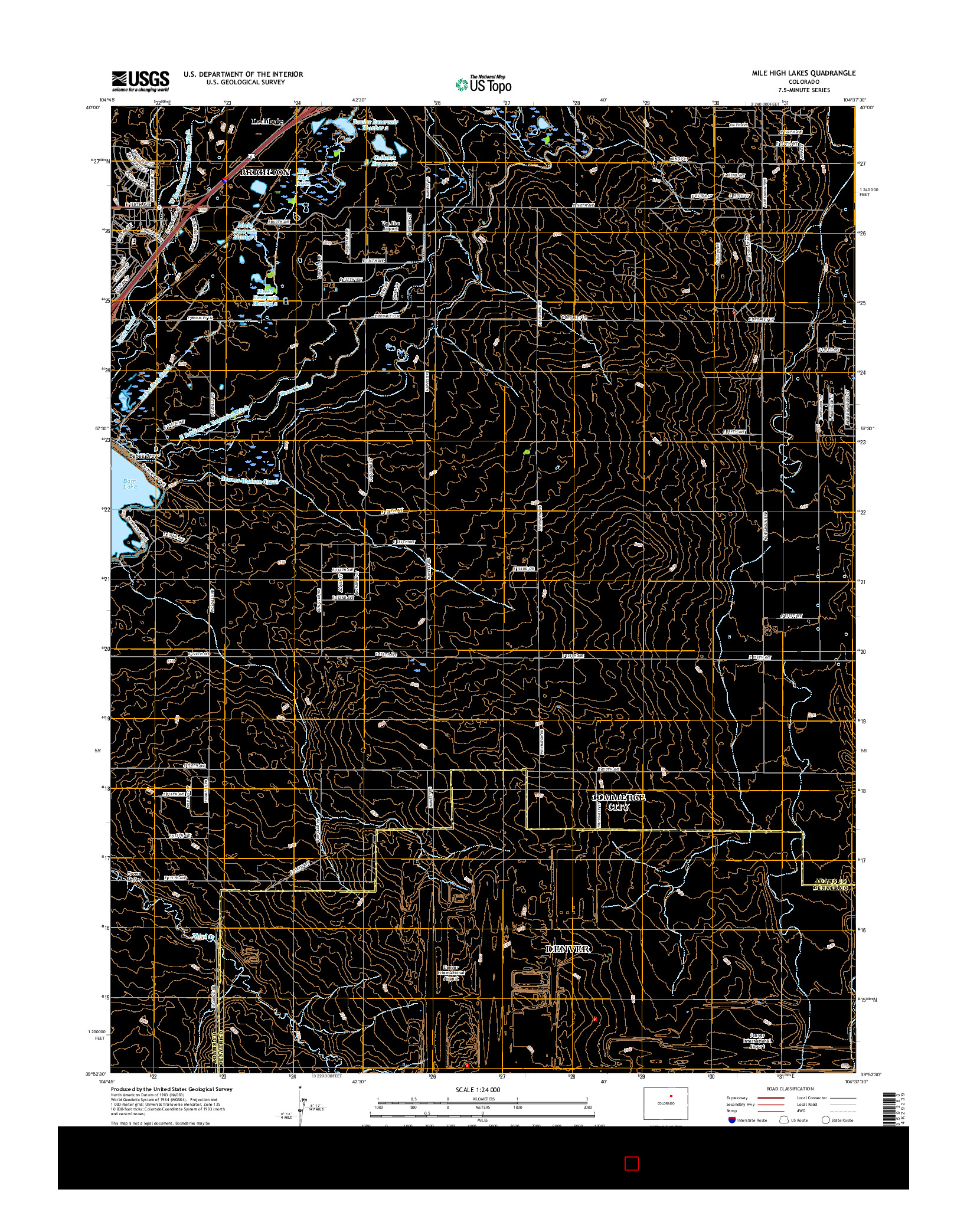 USGS US TOPO 7.5-MINUTE MAP FOR MILE HIGH LAKES, CO 2016