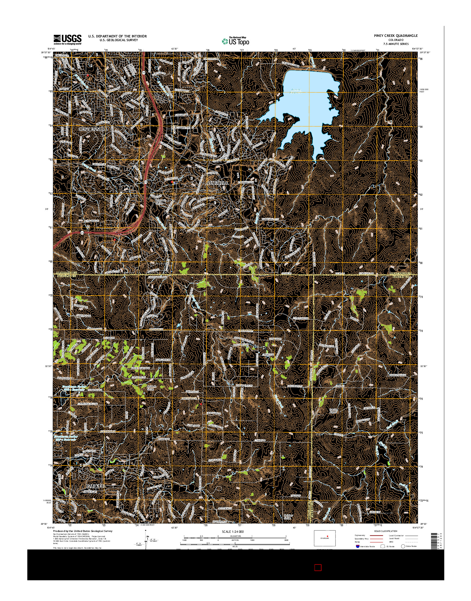 USGS US TOPO 7.5-MINUTE MAP FOR PINEY CREEK, CO 2016