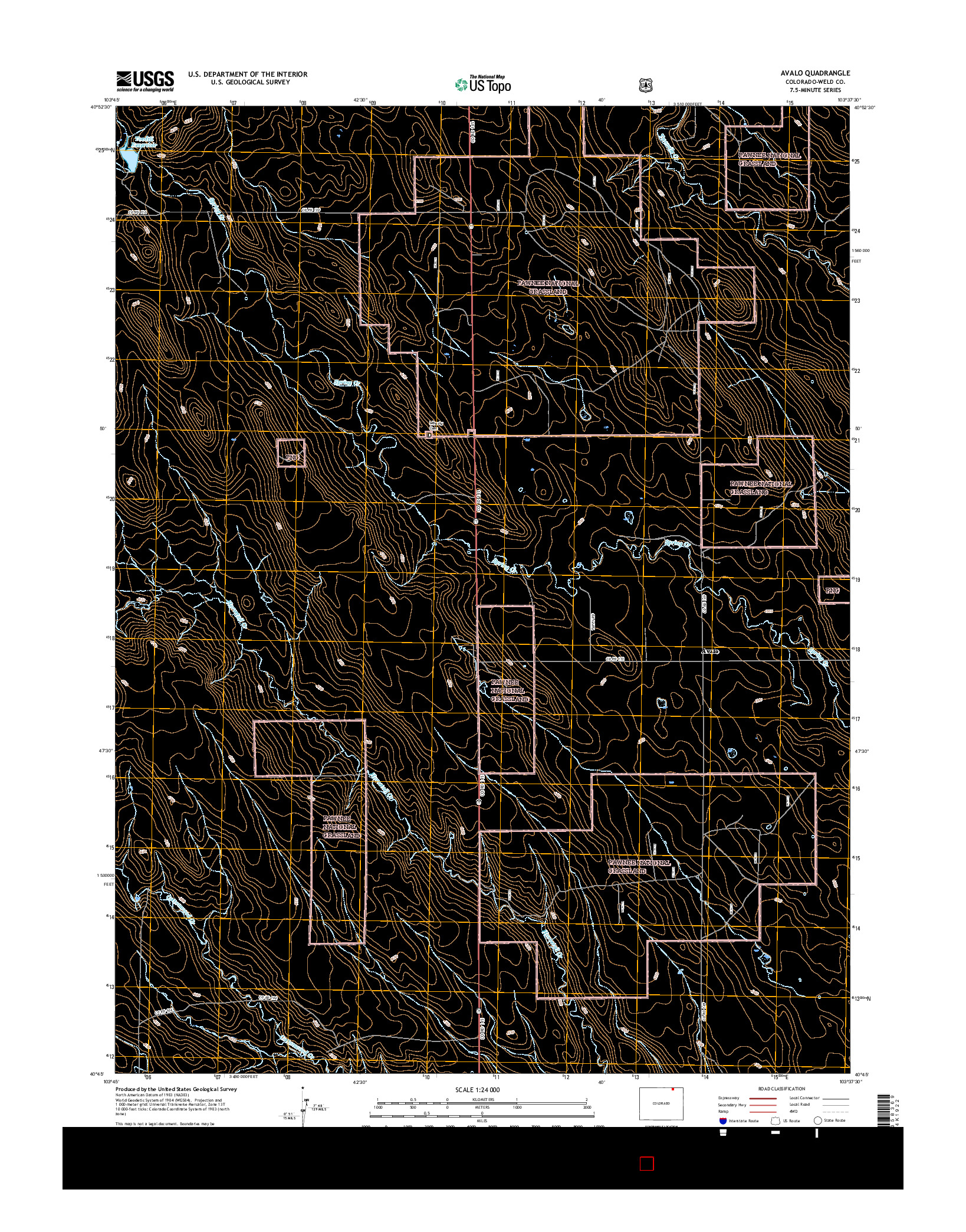 USGS US TOPO 7.5-MINUTE MAP FOR AVALO, CO 2016