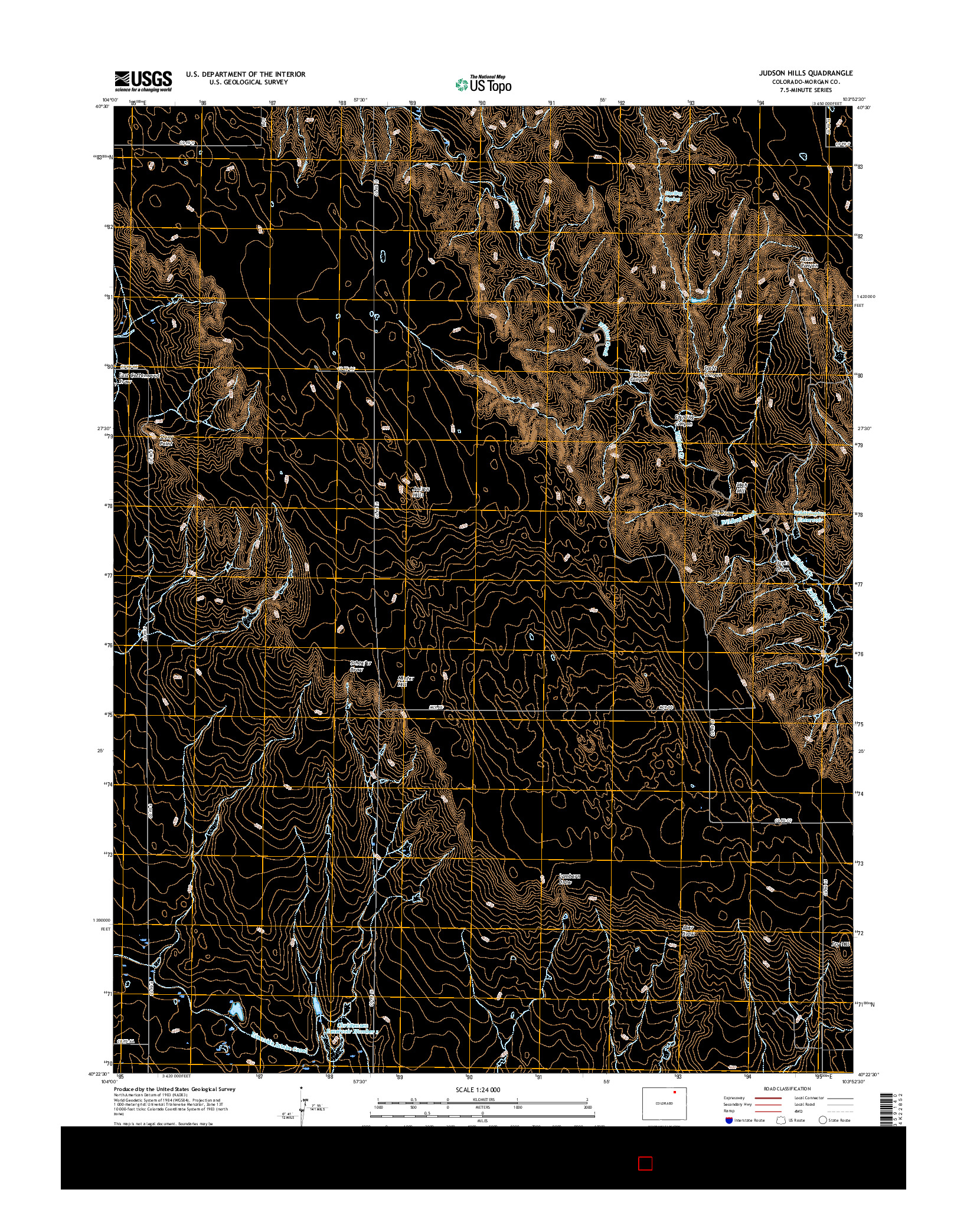 USGS US TOPO 7.5-MINUTE MAP FOR JUDSON HILLS, CO 2016