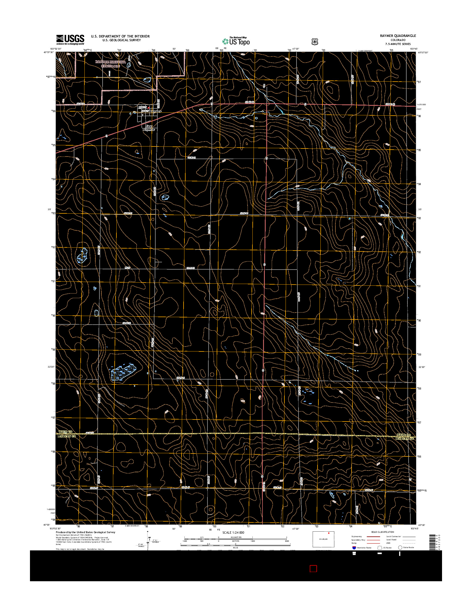 USGS US TOPO 7.5-MINUTE MAP FOR RAYMER, CO 2016