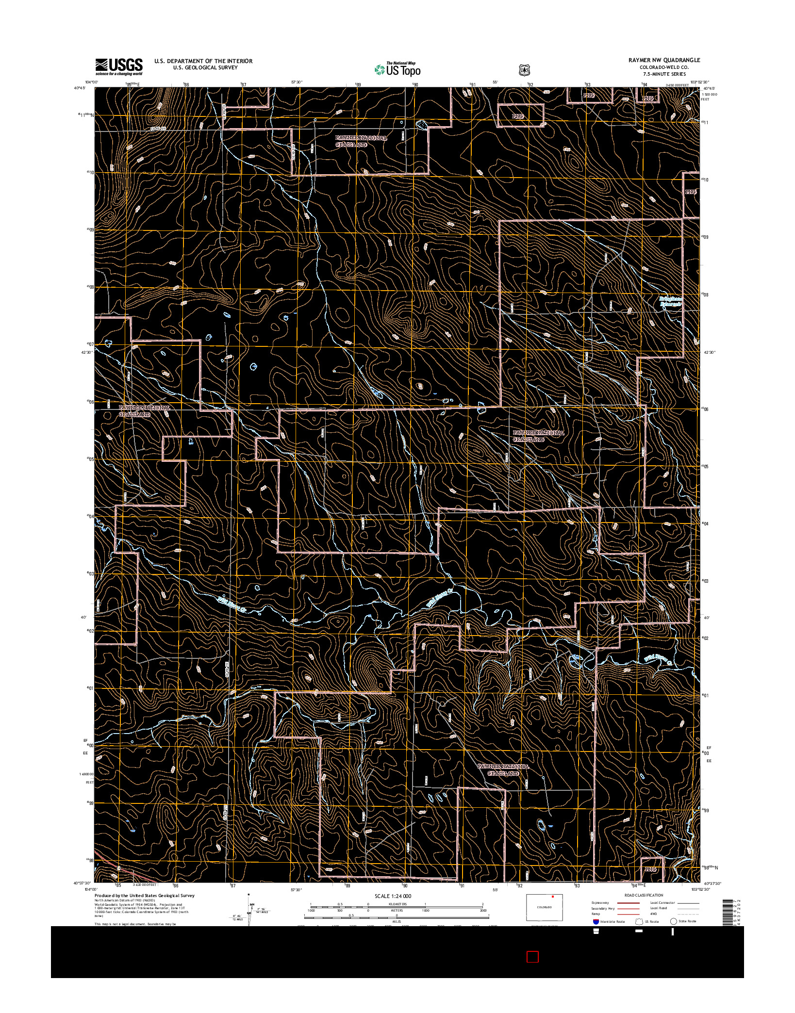 USGS US TOPO 7.5-MINUTE MAP FOR RAYMER NW, CO 2016