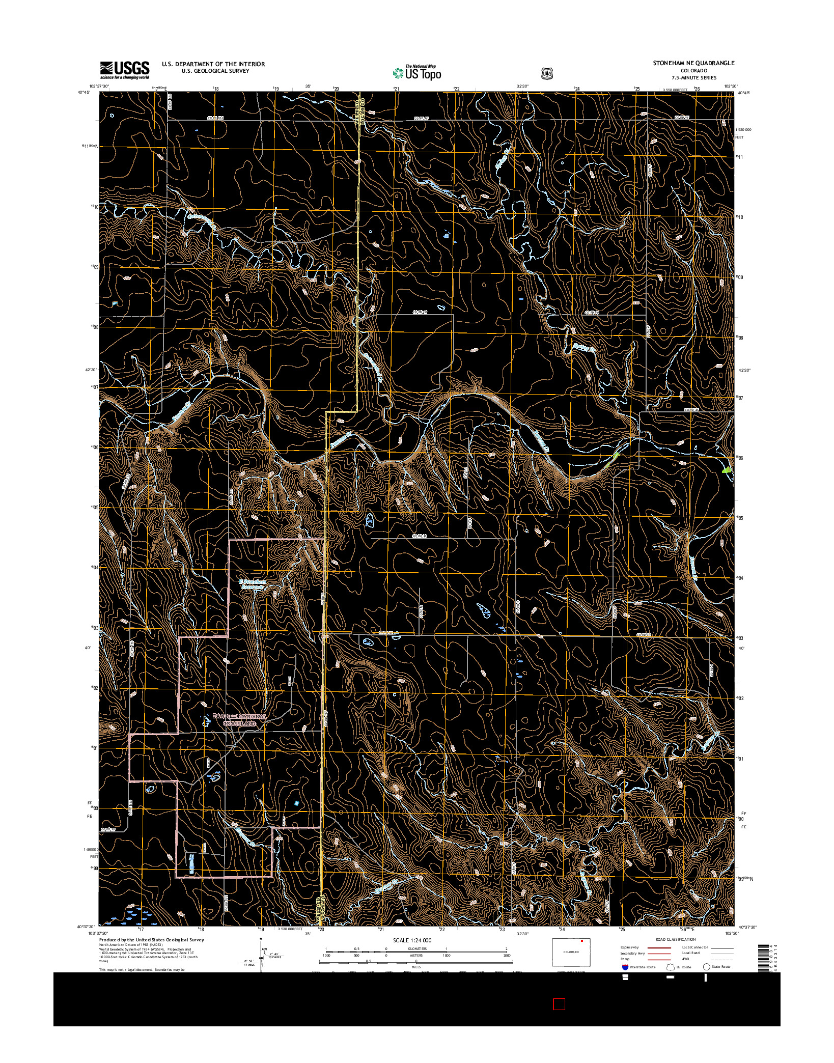 USGS US TOPO 7.5-MINUTE MAP FOR STONEHAM NE, CO 2016