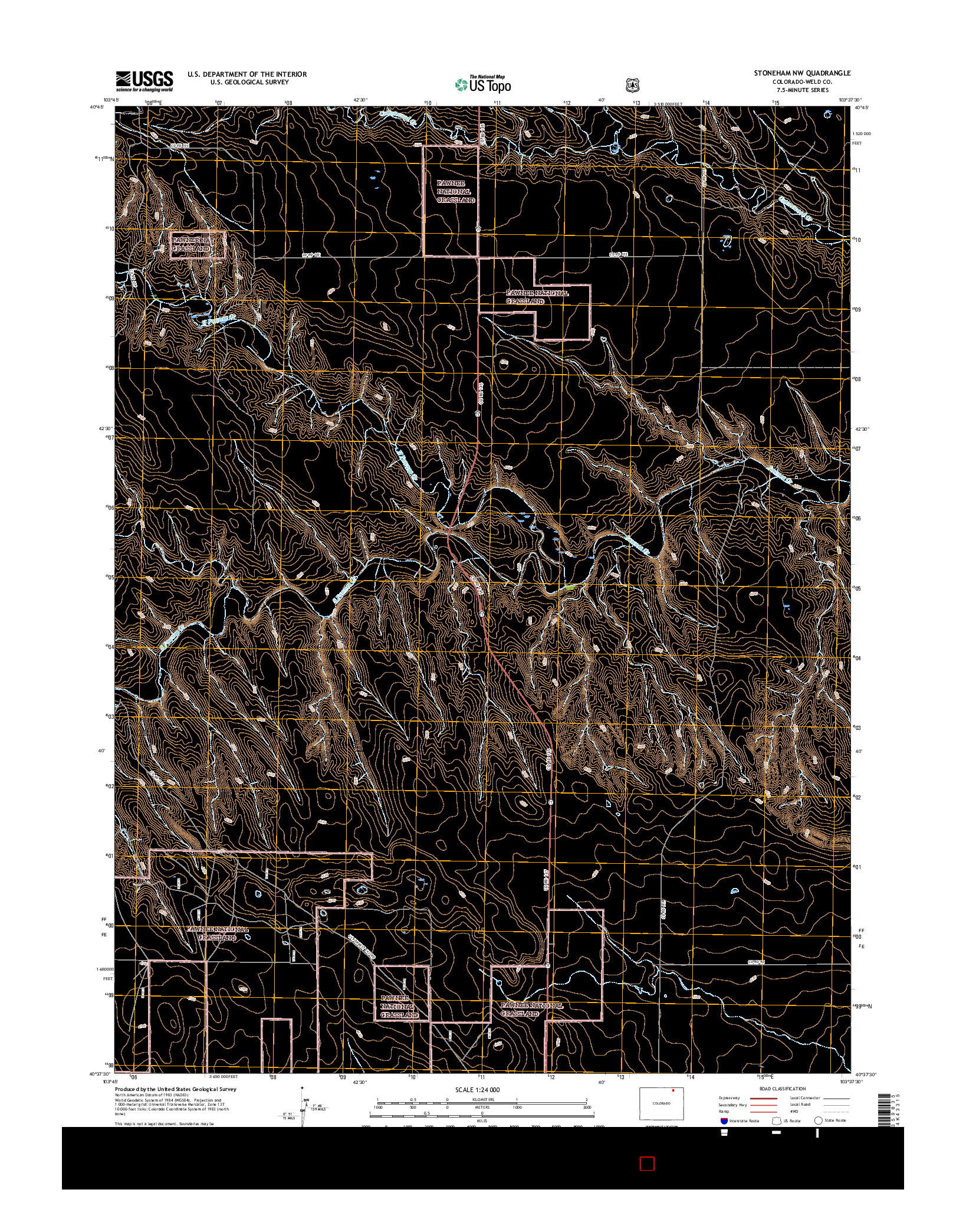 USGS US TOPO 7.5-MINUTE MAP FOR STONEHAM NW, CO 2016