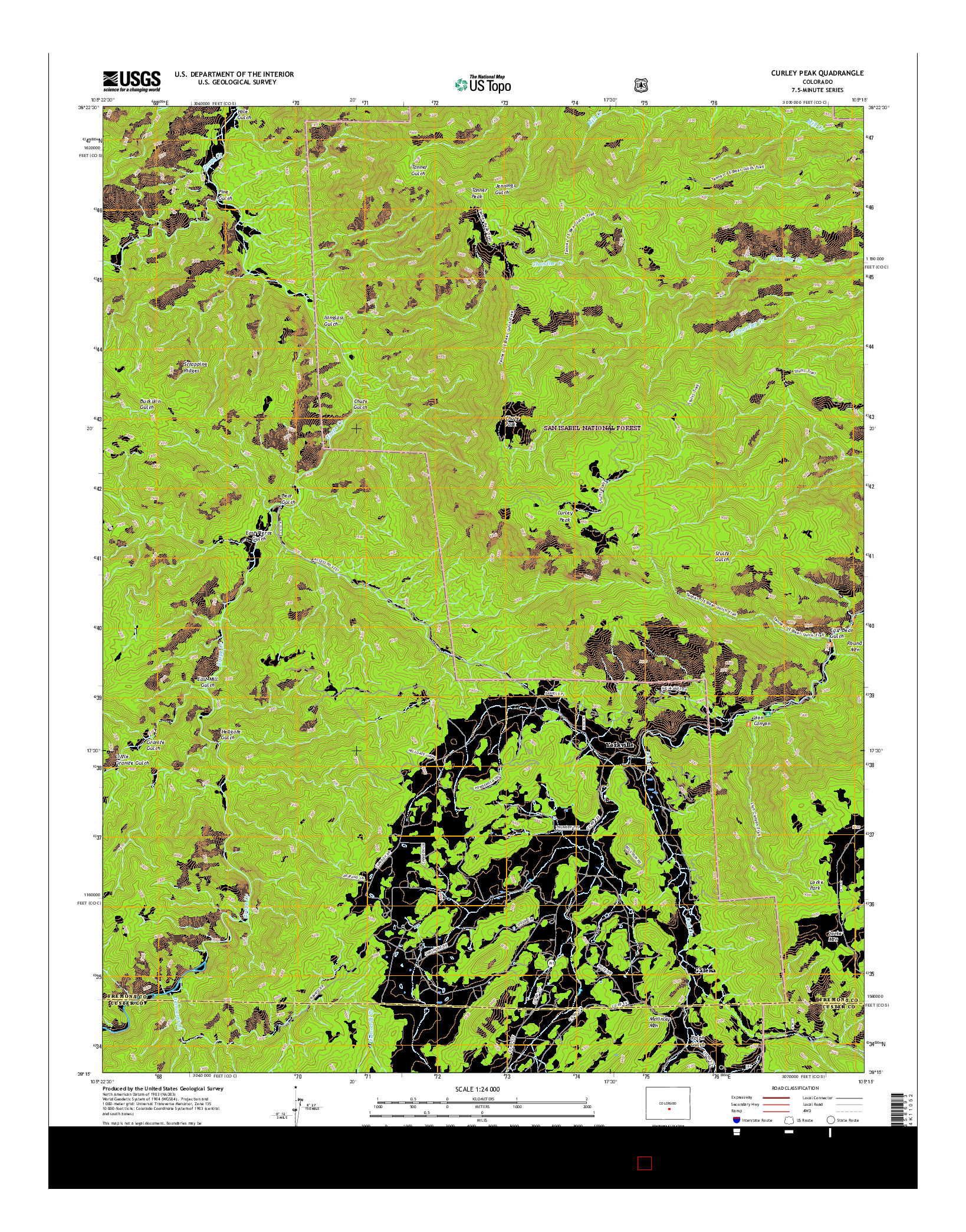 USGS US TOPO 7.5-MINUTE MAP FOR CURLEY PEAK, CO 2016