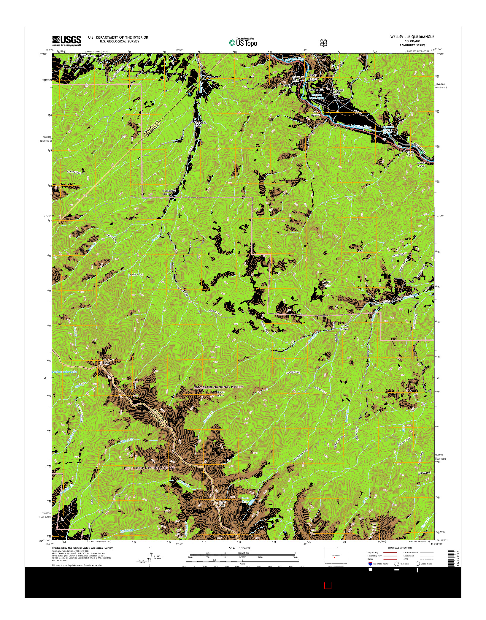 USGS US TOPO 7.5-MINUTE MAP FOR WELLSVILLE, CO 2016
