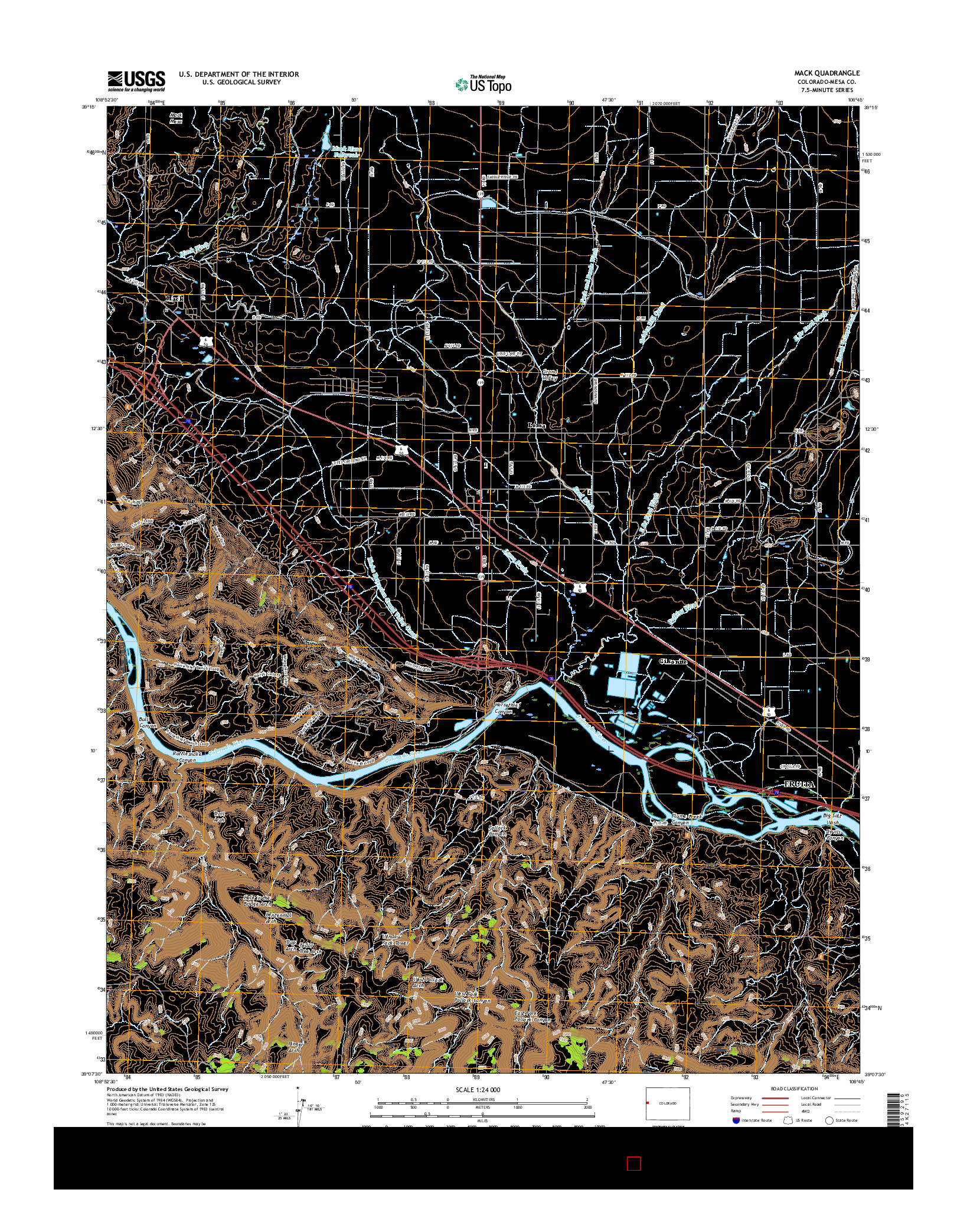 USGS US TOPO 7.5-MINUTE MAP FOR MACK, CO 2016