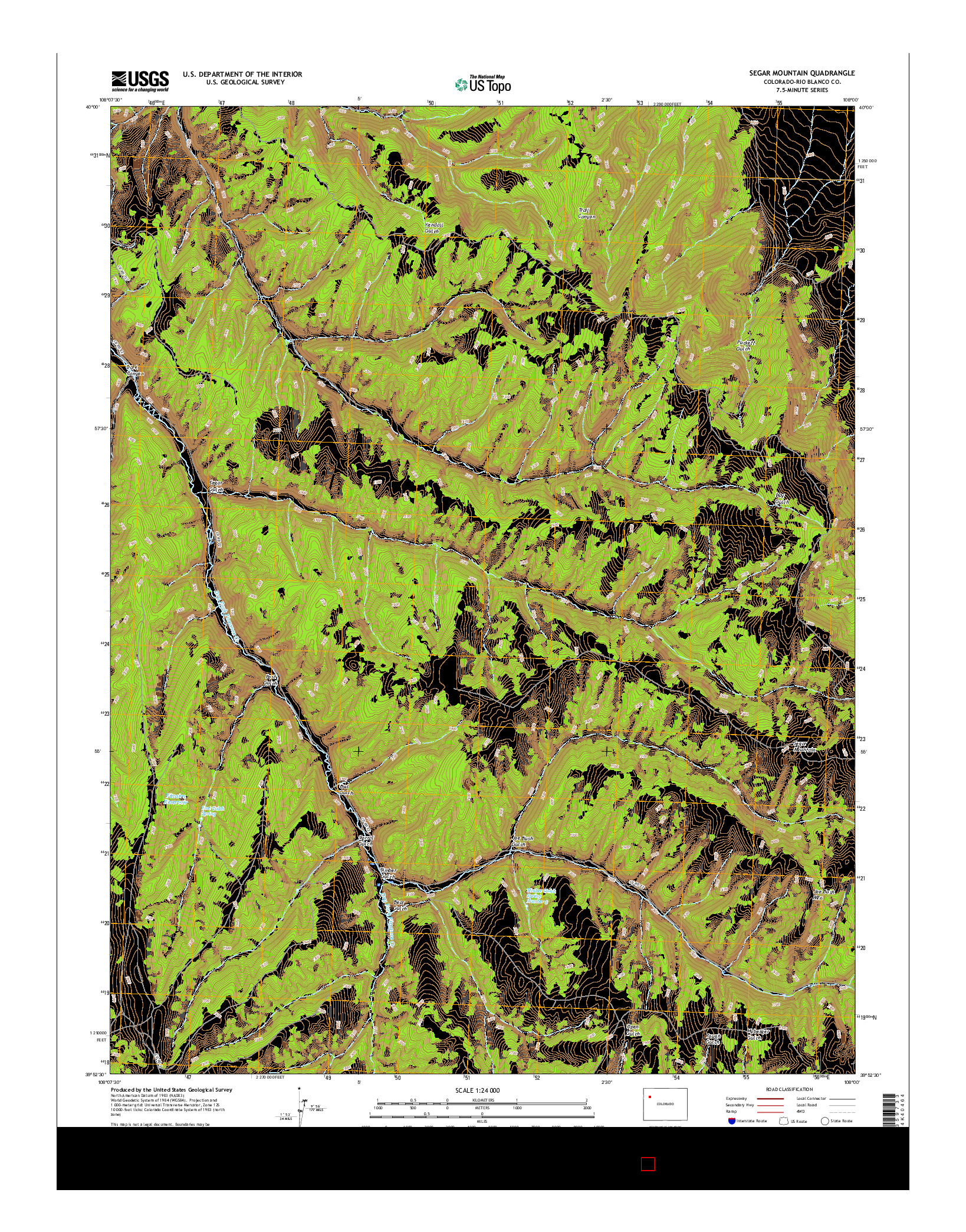 USGS US TOPO 7.5-MINUTE MAP FOR SEGAR MOUNTAIN, CO 2016
