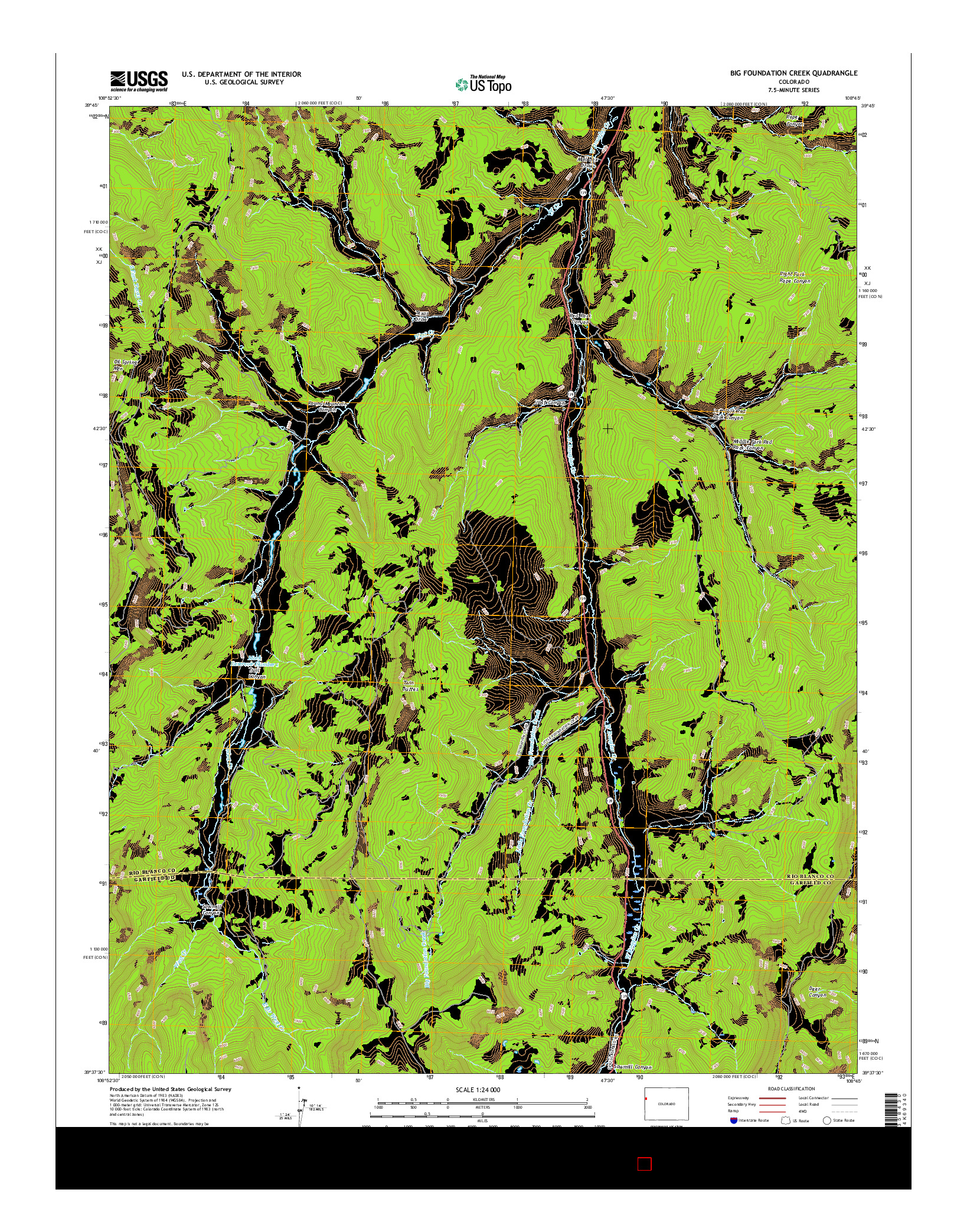 USGS US TOPO 7.5-MINUTE MAP FOR BIG FOUNDATION CREEK, CO 2016